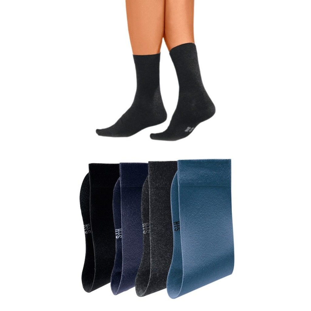 H.I.S Basicsocken, (Packung, 4 Paar), mit hohem Baumwollanteil