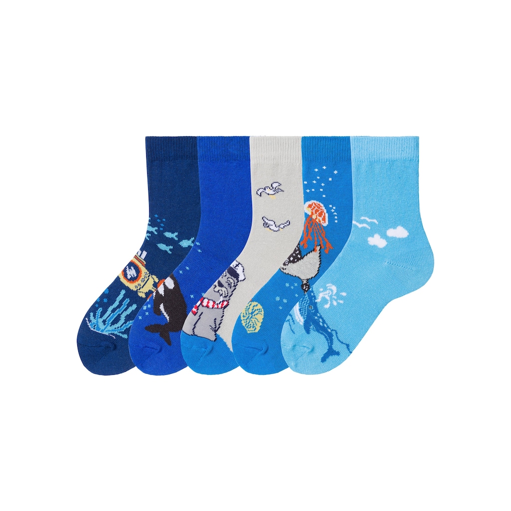 Arizona Socken, (Packung, 5 Paar), mit Meeresmotiven