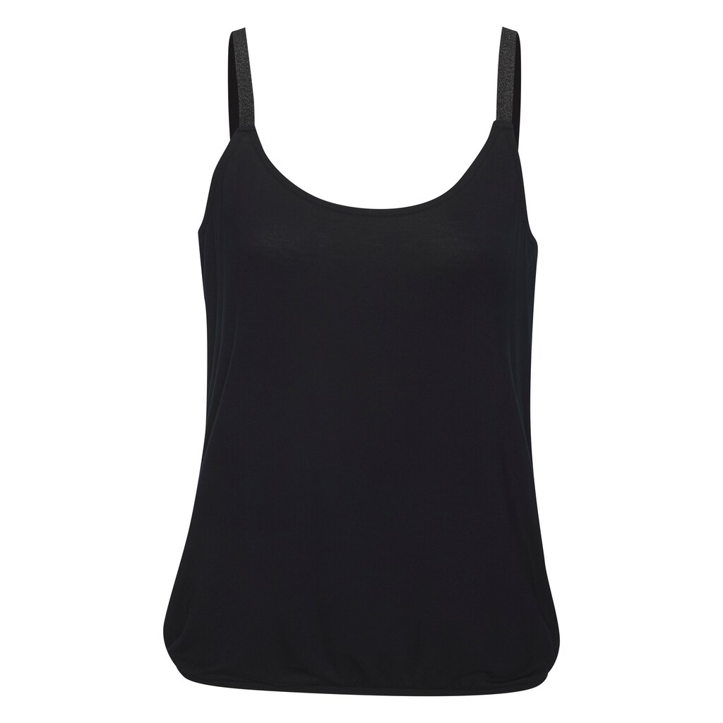 Vivance Trägertop »mit elastischen Glitzerträgern«, (2er-Pack), aus weichem Viskose-Stretch