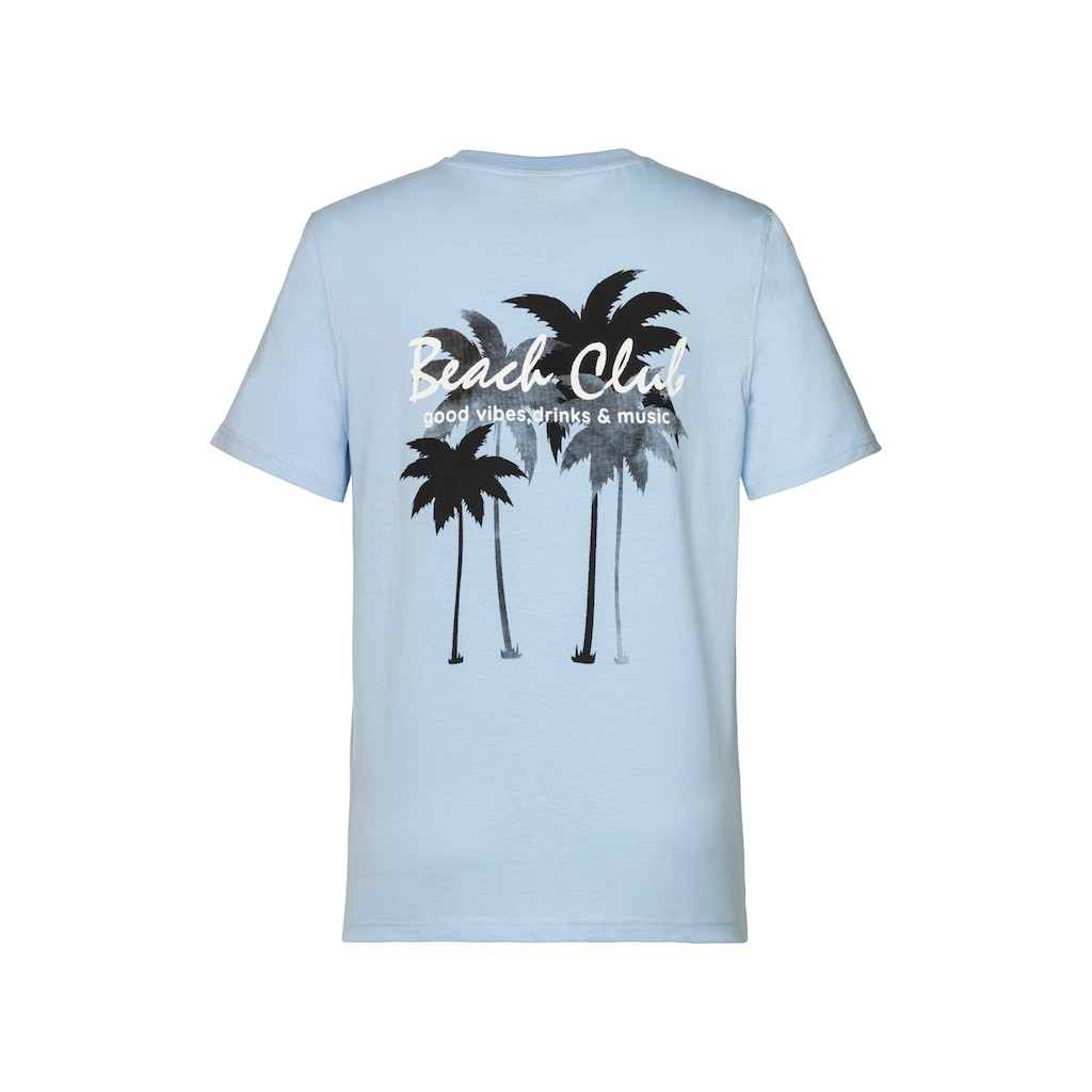 Beachtime T-Shirt »mit grossem Rückenprint«, Regular-Fit, mit Print vorn und hinten