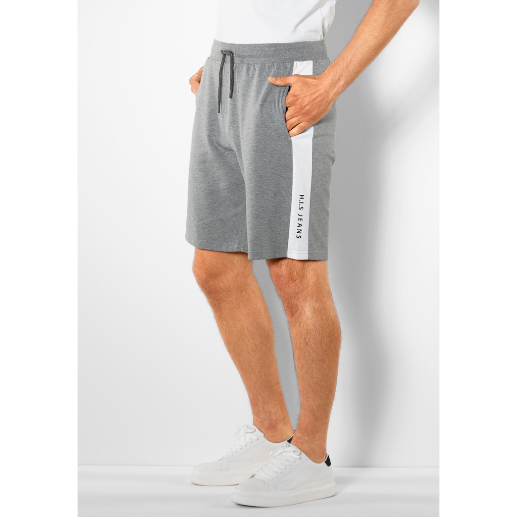 H.I.S Sweatshorts, seitlicher Streifen mit Logodruck