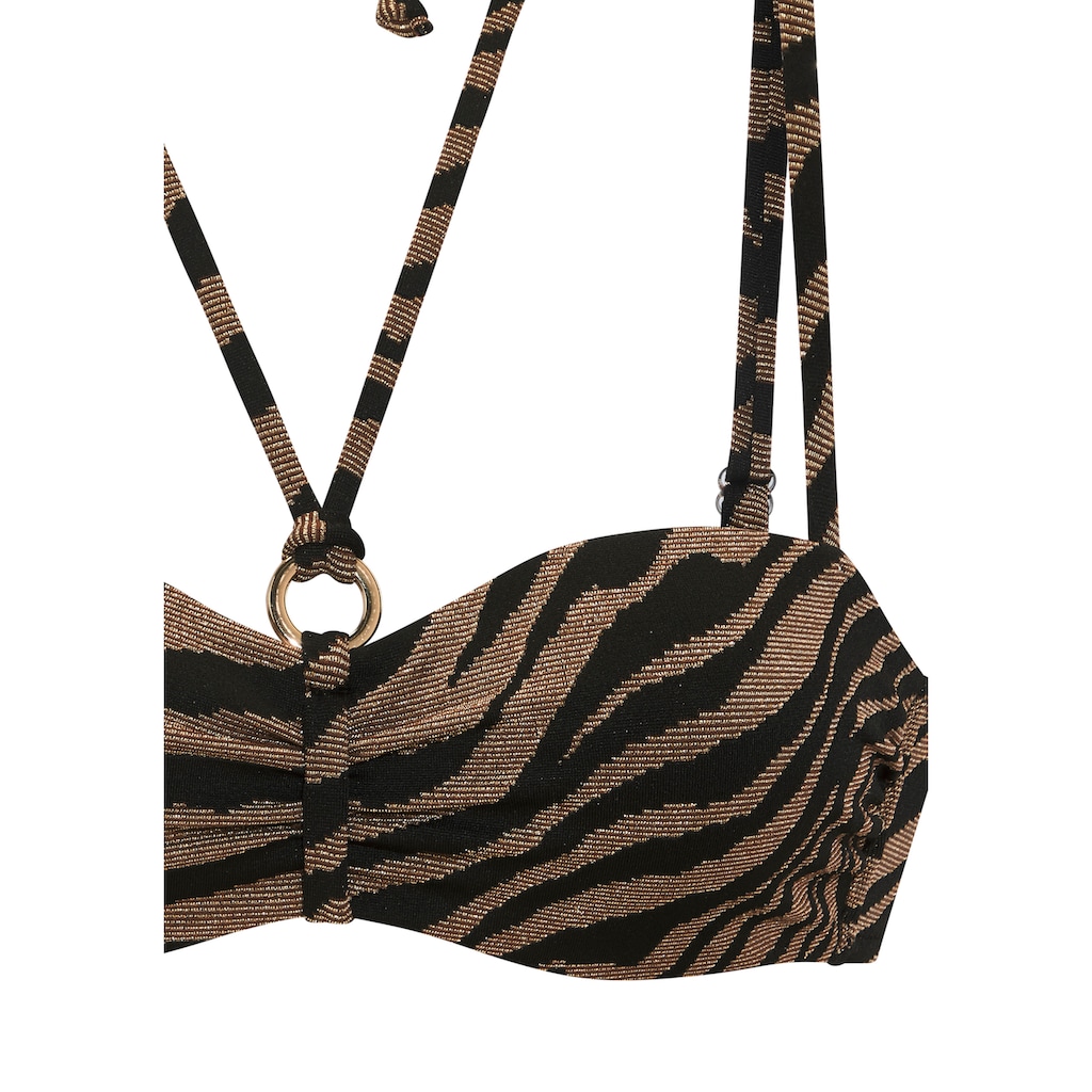Bruno Banani Bügel-Bandeau-Bikini, in zweifarbiger Animal-Optik