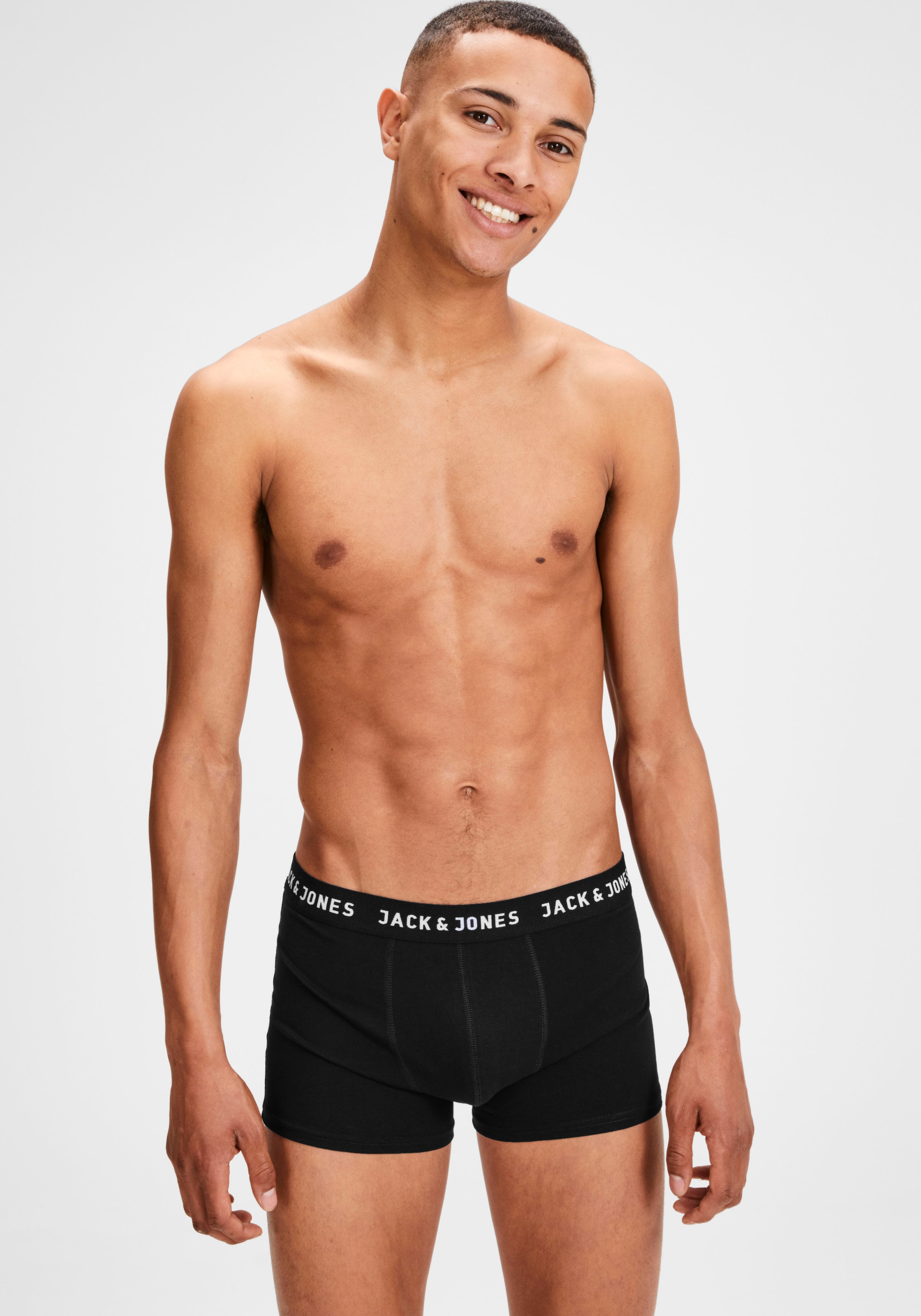 Jack & Jones Boxer »JACHUEY im Fünferpack mit toniger Naht und elastischem Bund«, 5 Stk. unifarben, modisch, eng anliegend, Baumwollmischung