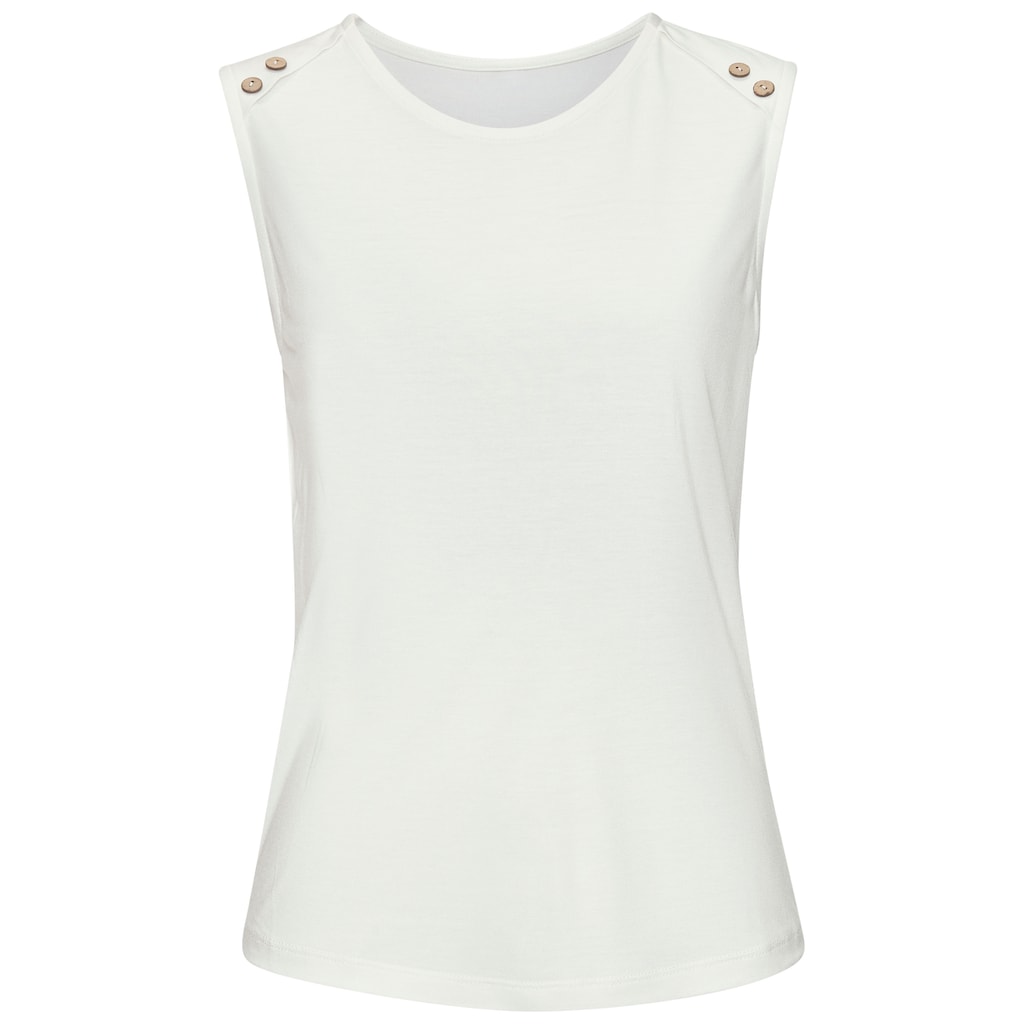 LASCANA Strandtop, mit Zierknöpfen, Sommertop, Basic