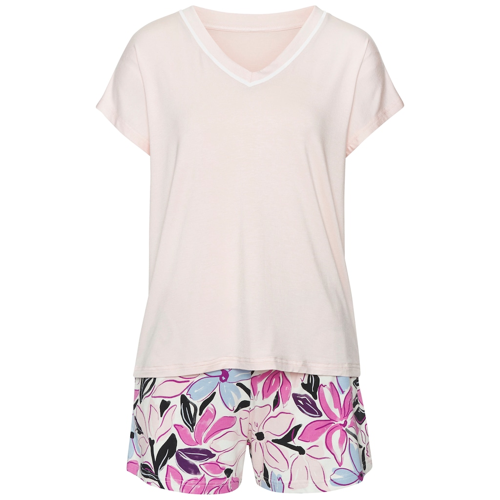 LASCANA Shorty, (2 tlg.), mit schönem Blumendruck