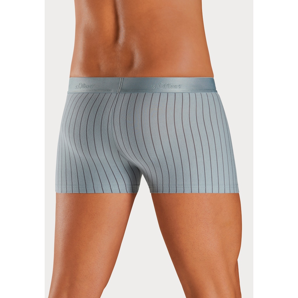 s.Oliver Boxer »Boxershorts für Herren«, (Packung, 3 St.), in Streifen und Uni aus Baumwoll-Mix