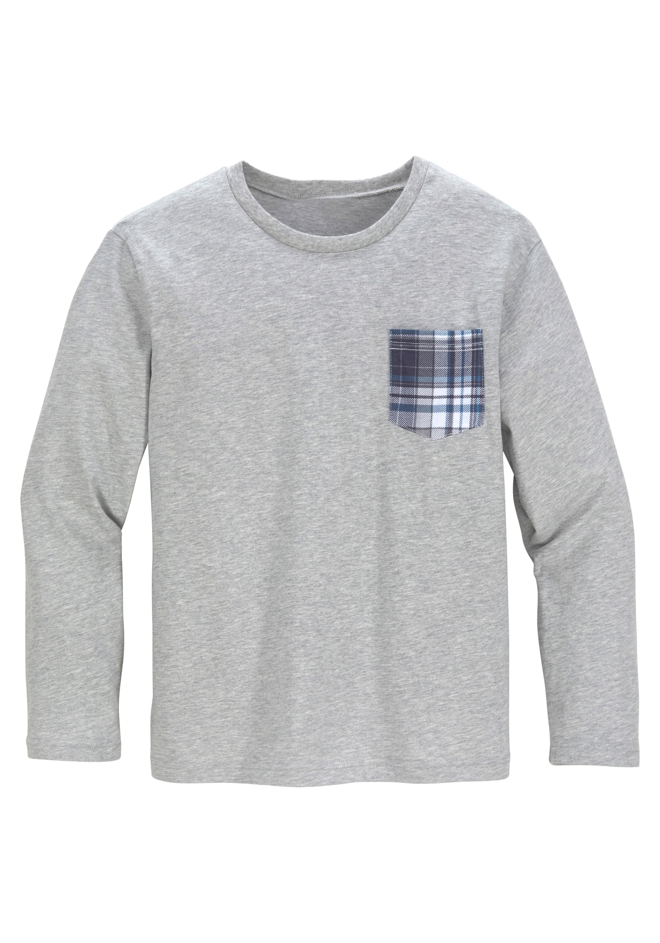 le jogger® Pyjama Packung, 2 Stück, 4 Stk. tlg., Schlafanzug in langer Form, Hose 1x uni und 1x kariert