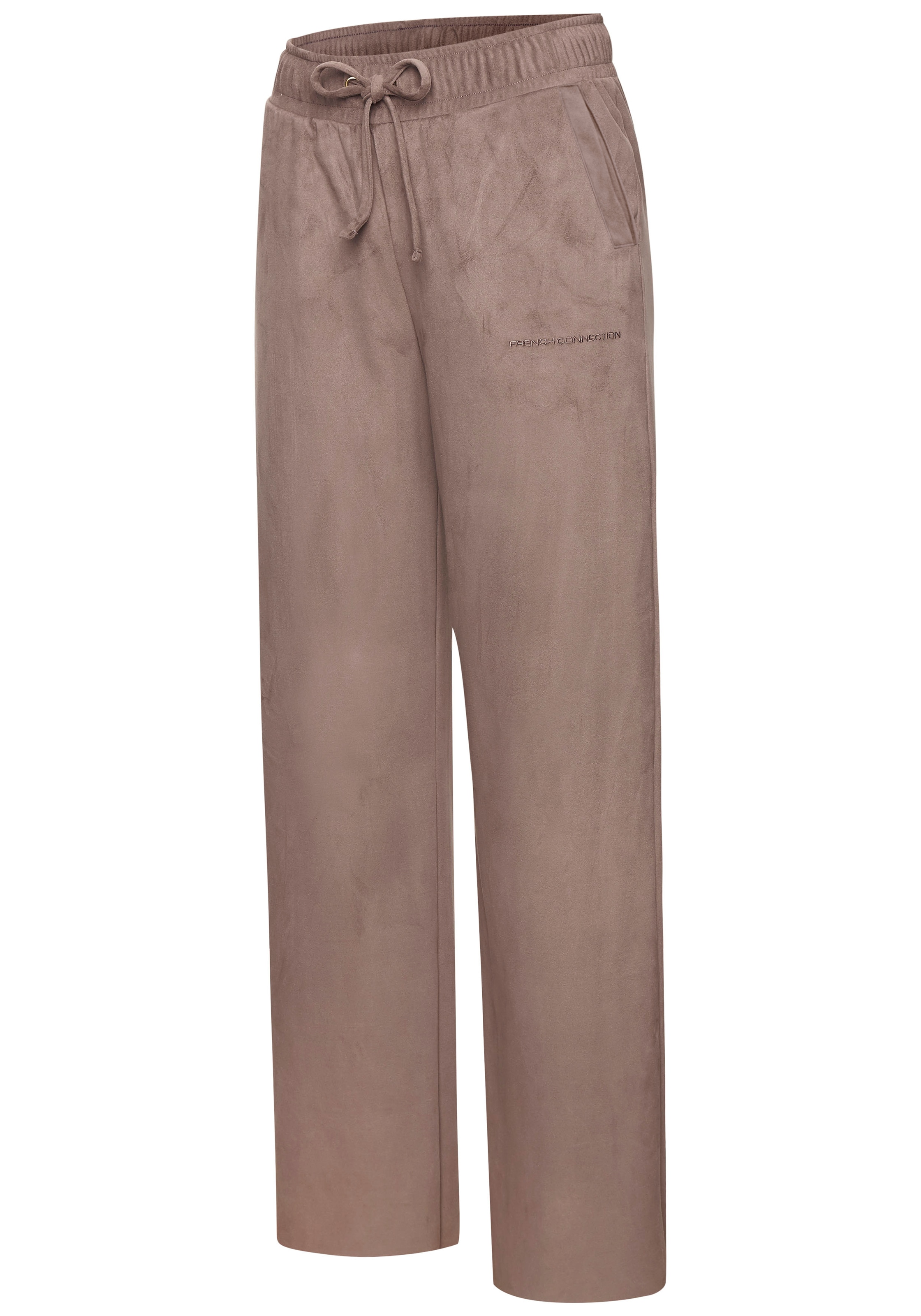 French Connection Pantalon à enfiler  aus Veloursleder-Imitat mit seitlichen Taschen, Loungewear