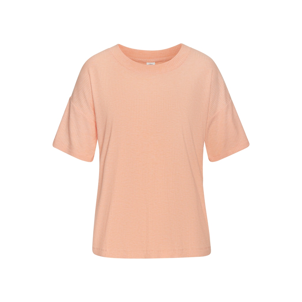 s.Oliver Pyjamaoberteil, in elastischer Rippware