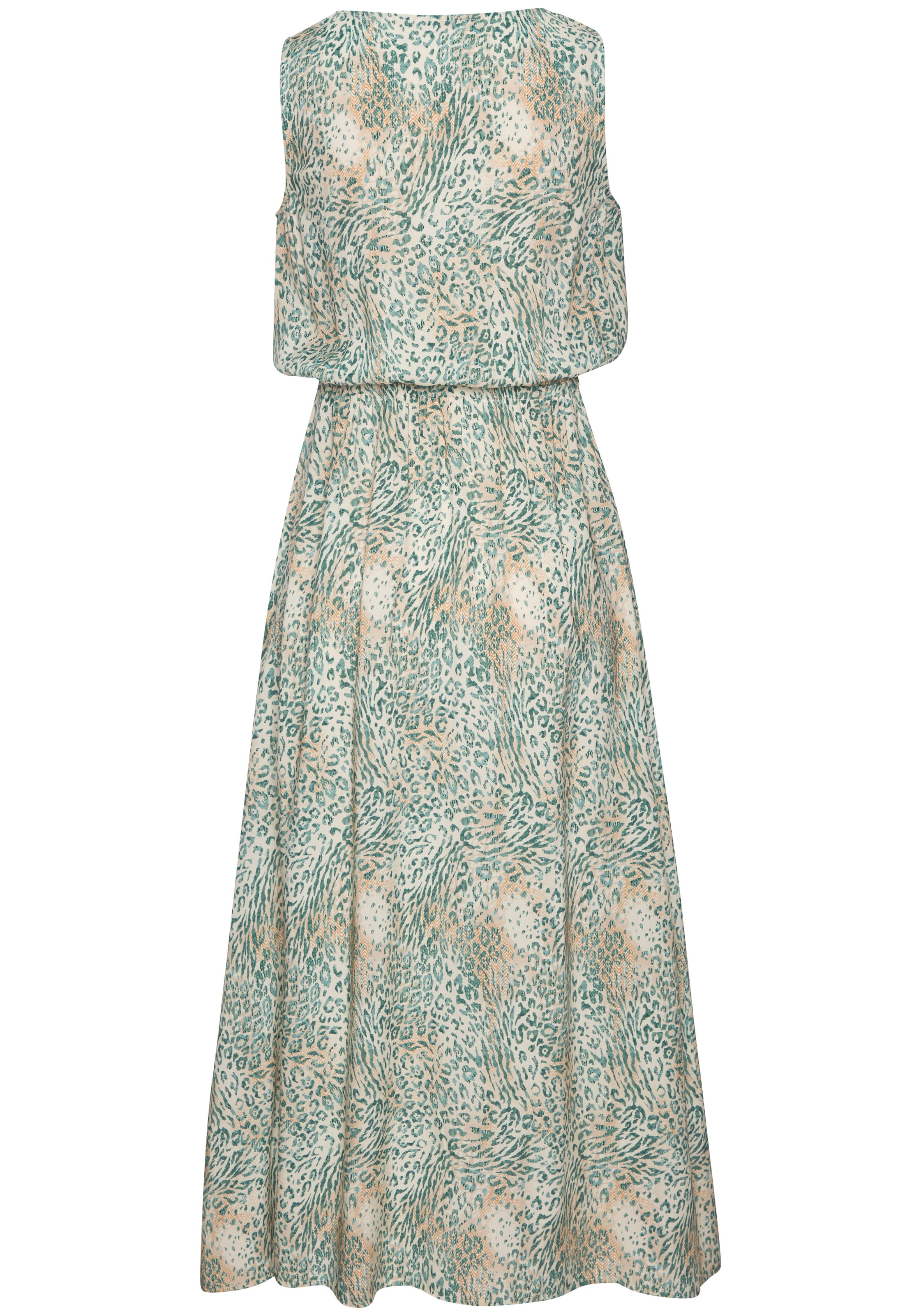 LASCANA Midikleid mit Reissverschluss am Ausschnitt, Animal Print