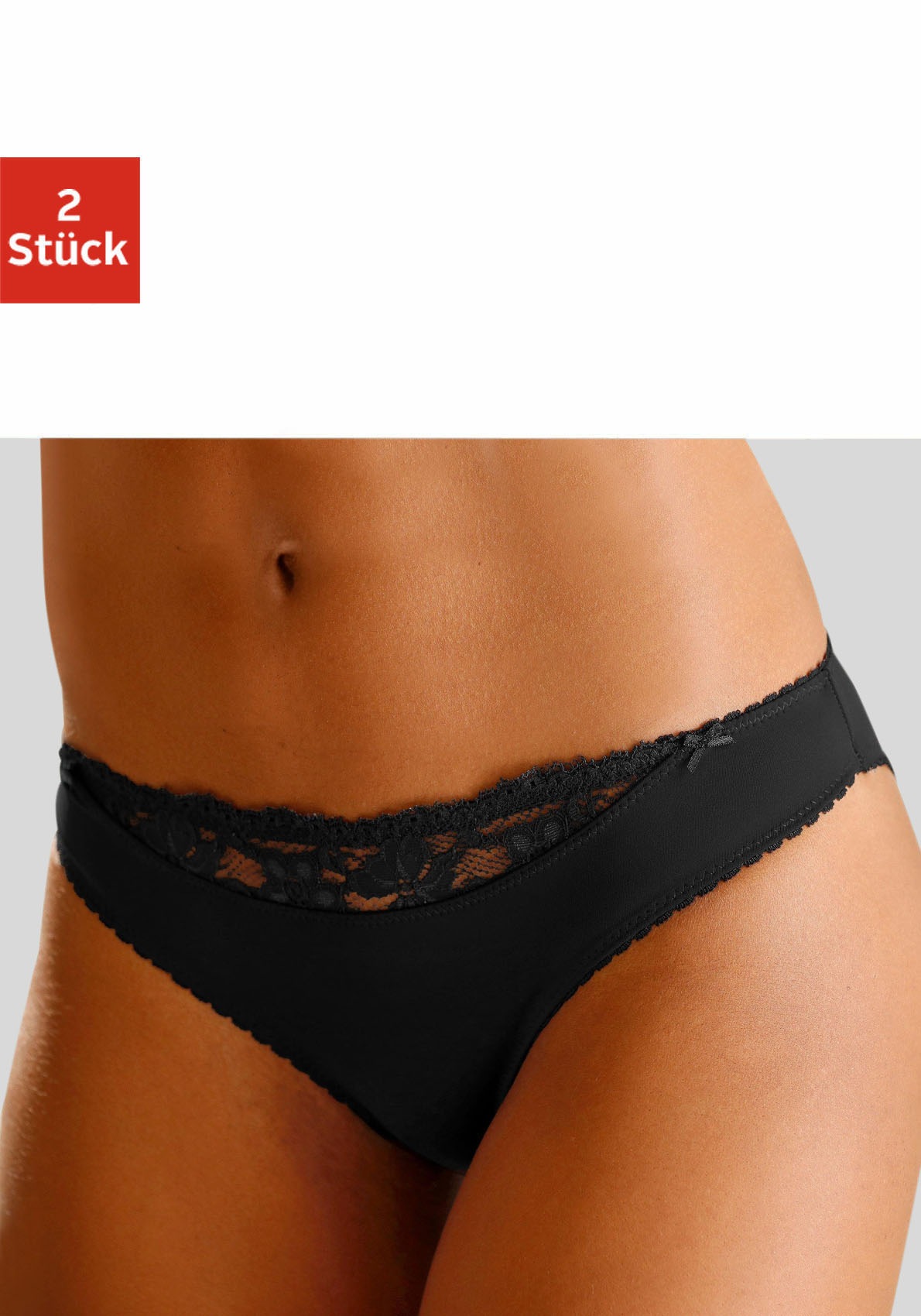 Nuance Slip 2 Stk. mit Spitzeneinsatz vorne