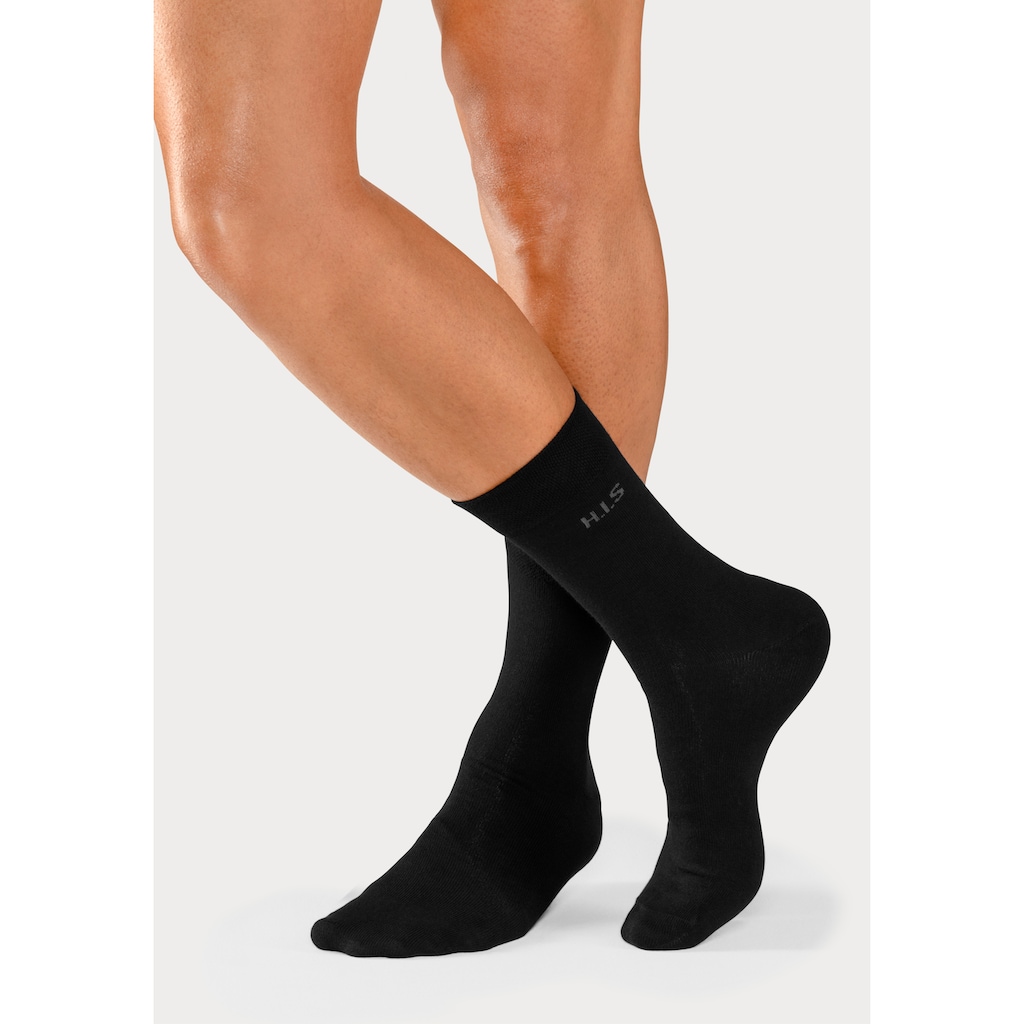 H.I.S Socken, (Packung, 4 Paar), mit druckfreiem Bündchen