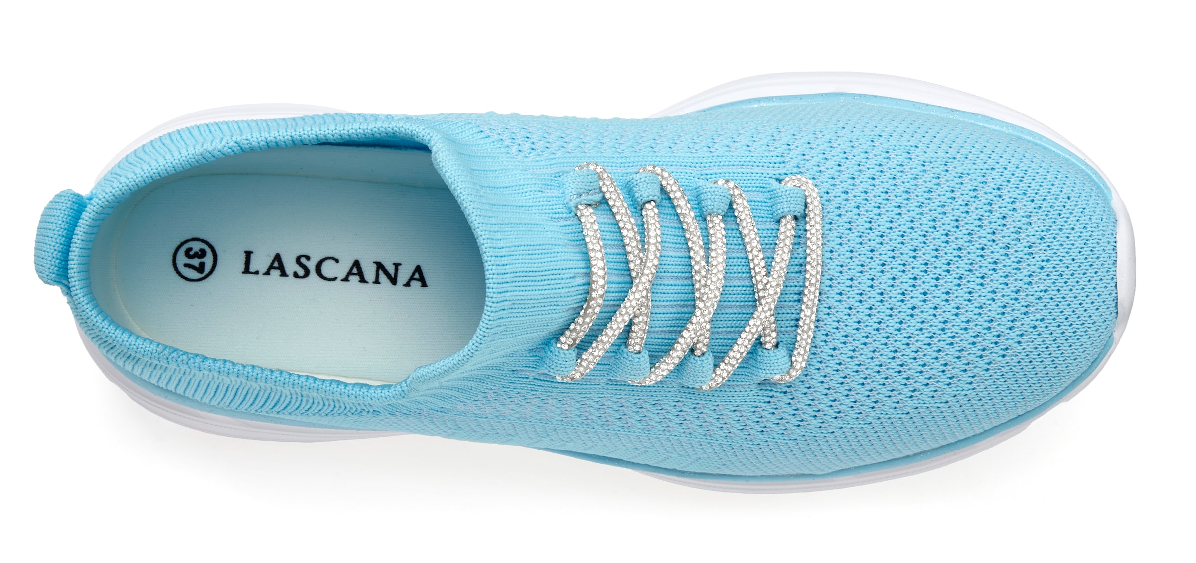 LASCANA Sneaker, mit modischer Glitzerschnürung VEGAN