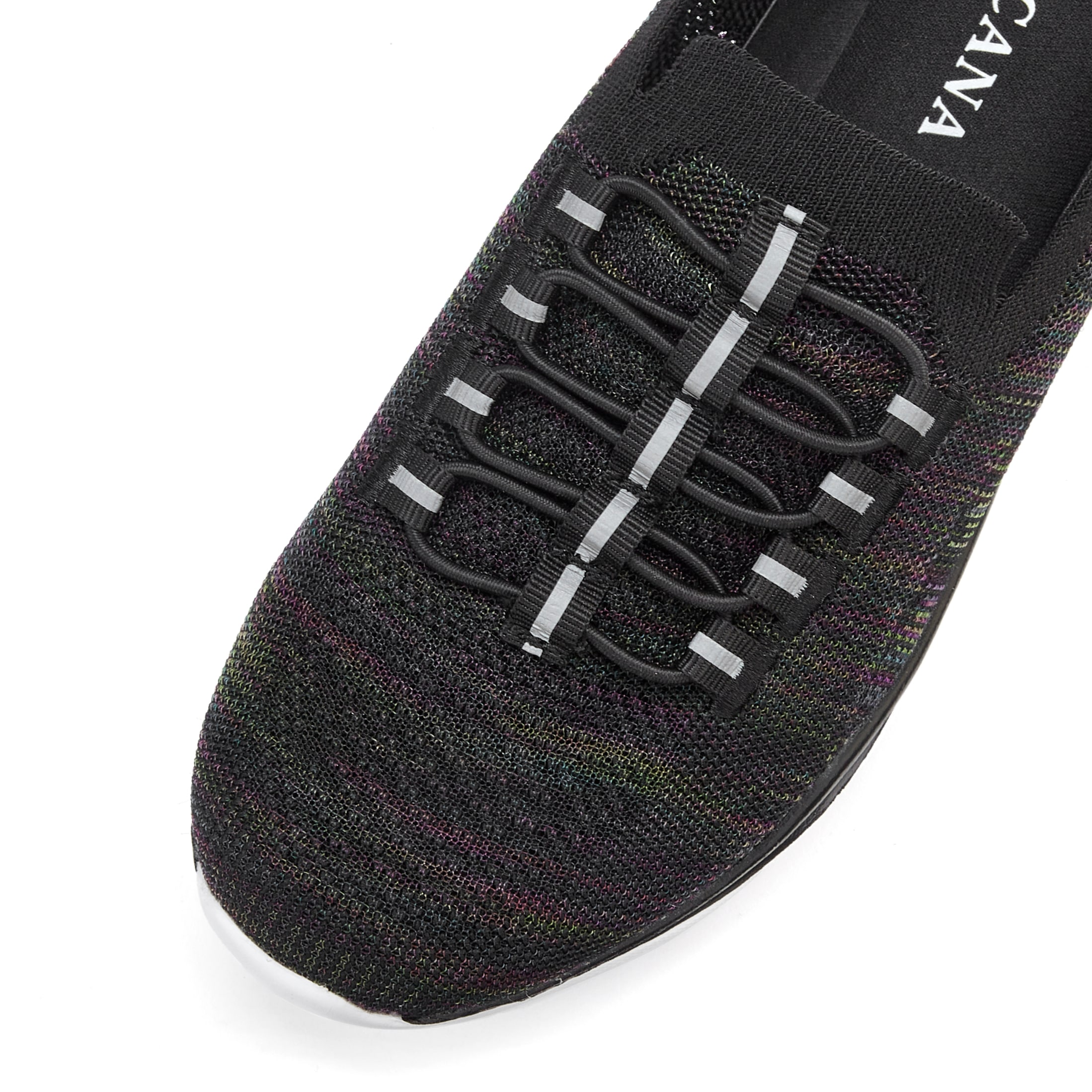 LASCANA Sneaker »Slipper, Halbschuh, leichtes Meshmaterial«, zum Reinschlüpfen mit elastischen Schnürbändern VEGAN