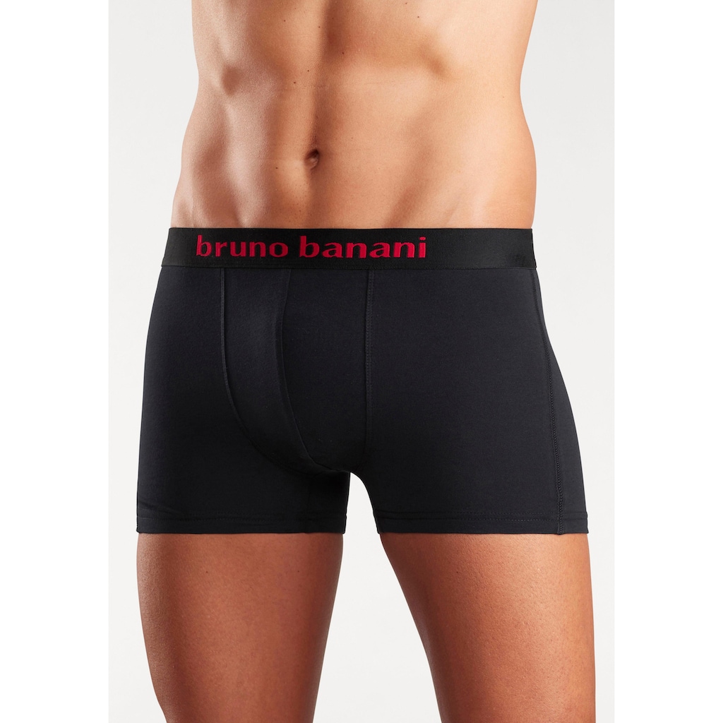 Bruno Banani Boxer »Boxershorts für Herren«, (Packung, 4 St.), mit farbigen Marken-Schriftzug am Bündchen