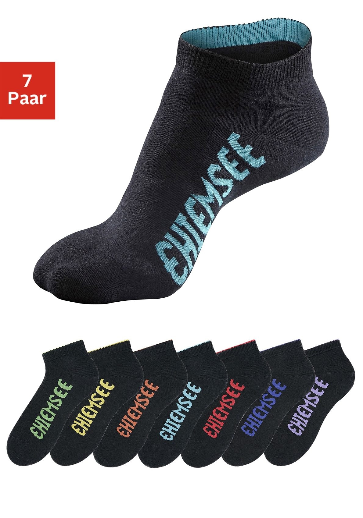 Chiemsee Sneakersocken Packung, 7 Stk. tlg. mit farbigen Logos