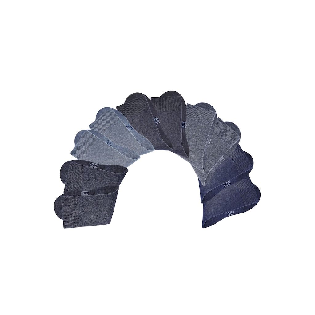 H.I.S Freizeitsocken, (Packung, 10 Paar), mit weichen Rippbündchen