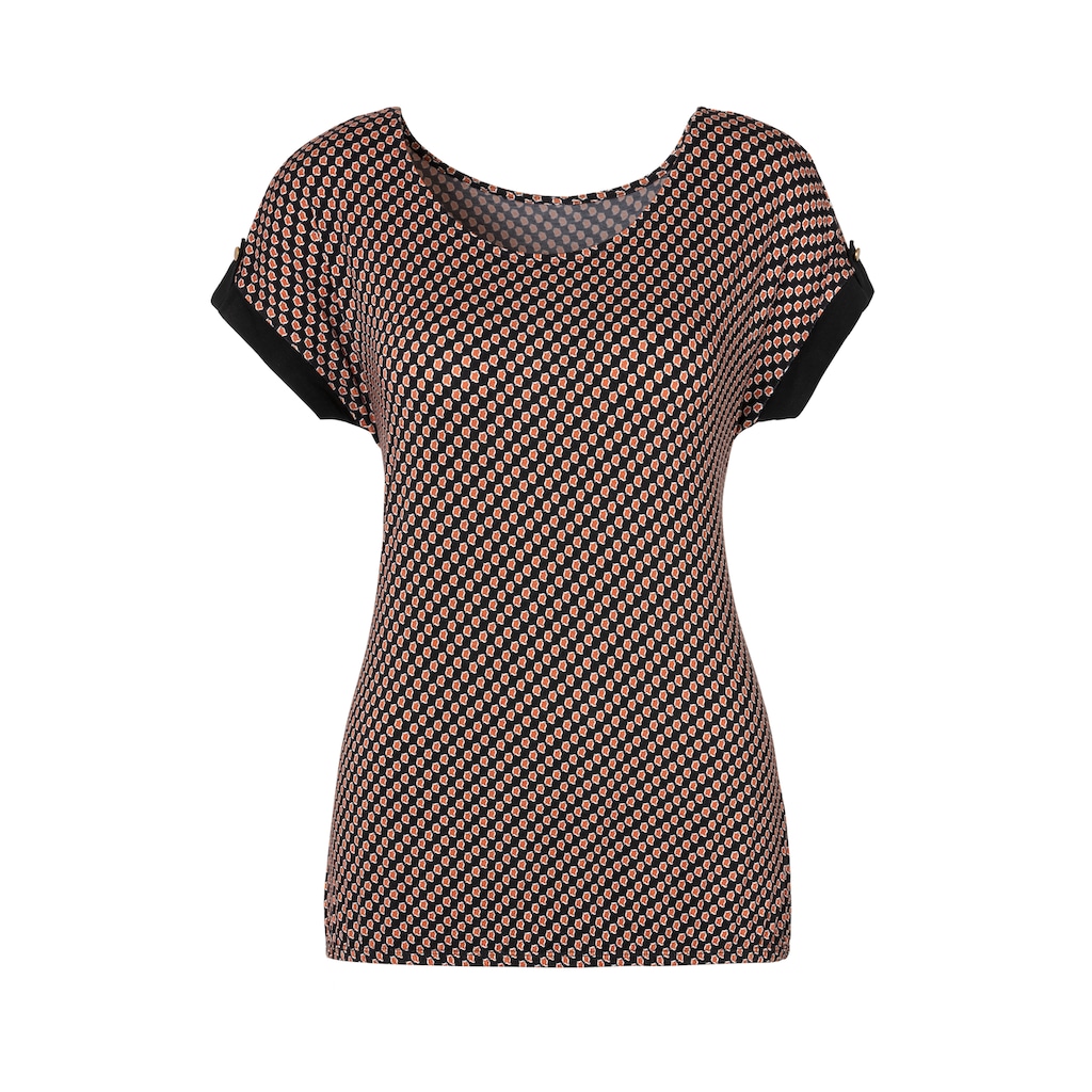 Vivance Kurzarmshirt »mit dekorativem Ärmelsaum«, aus weichem Viskose-Stretch