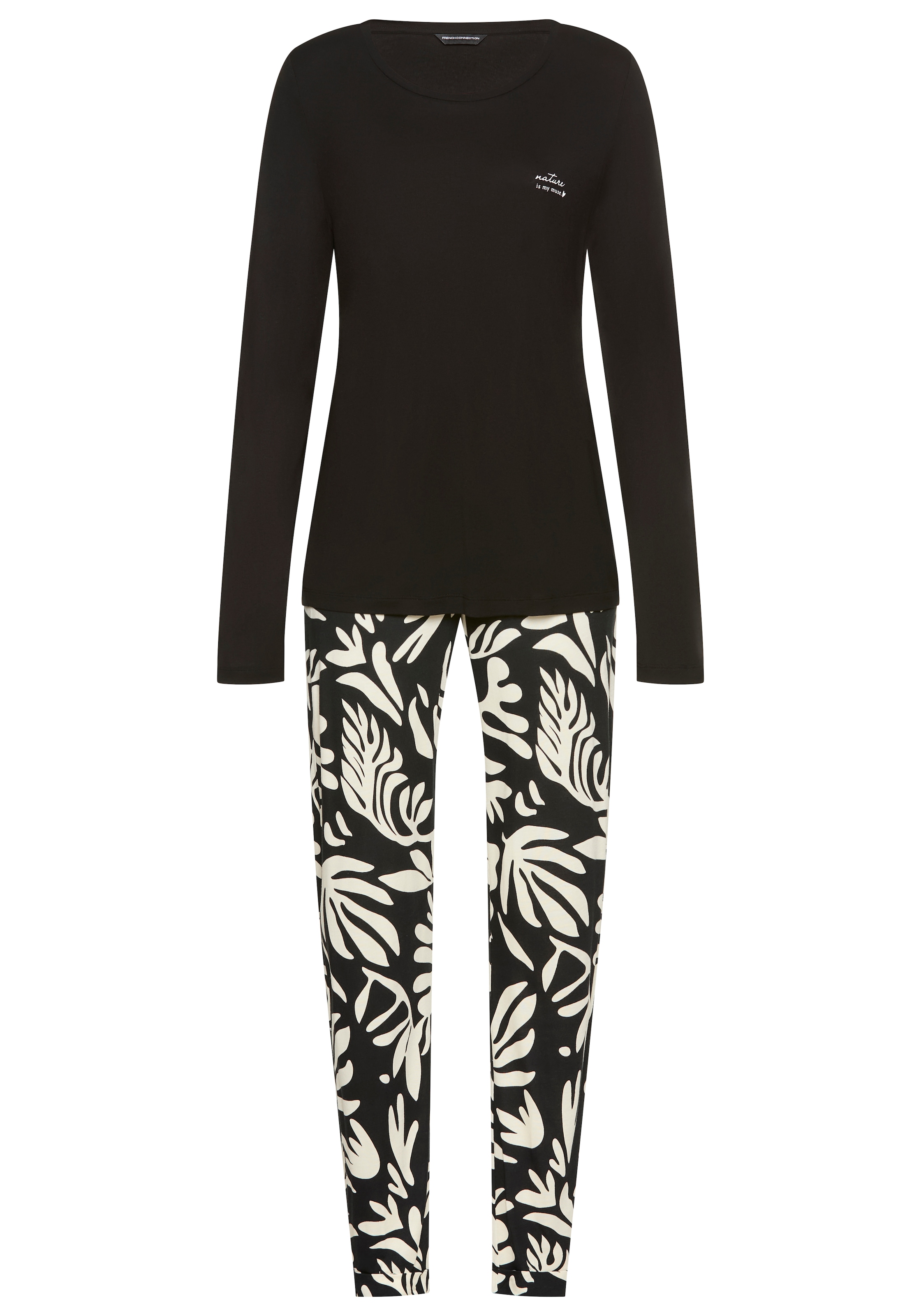 French Connection Pyjama 2 im zeitlosen Schwarz-Weiss-Look