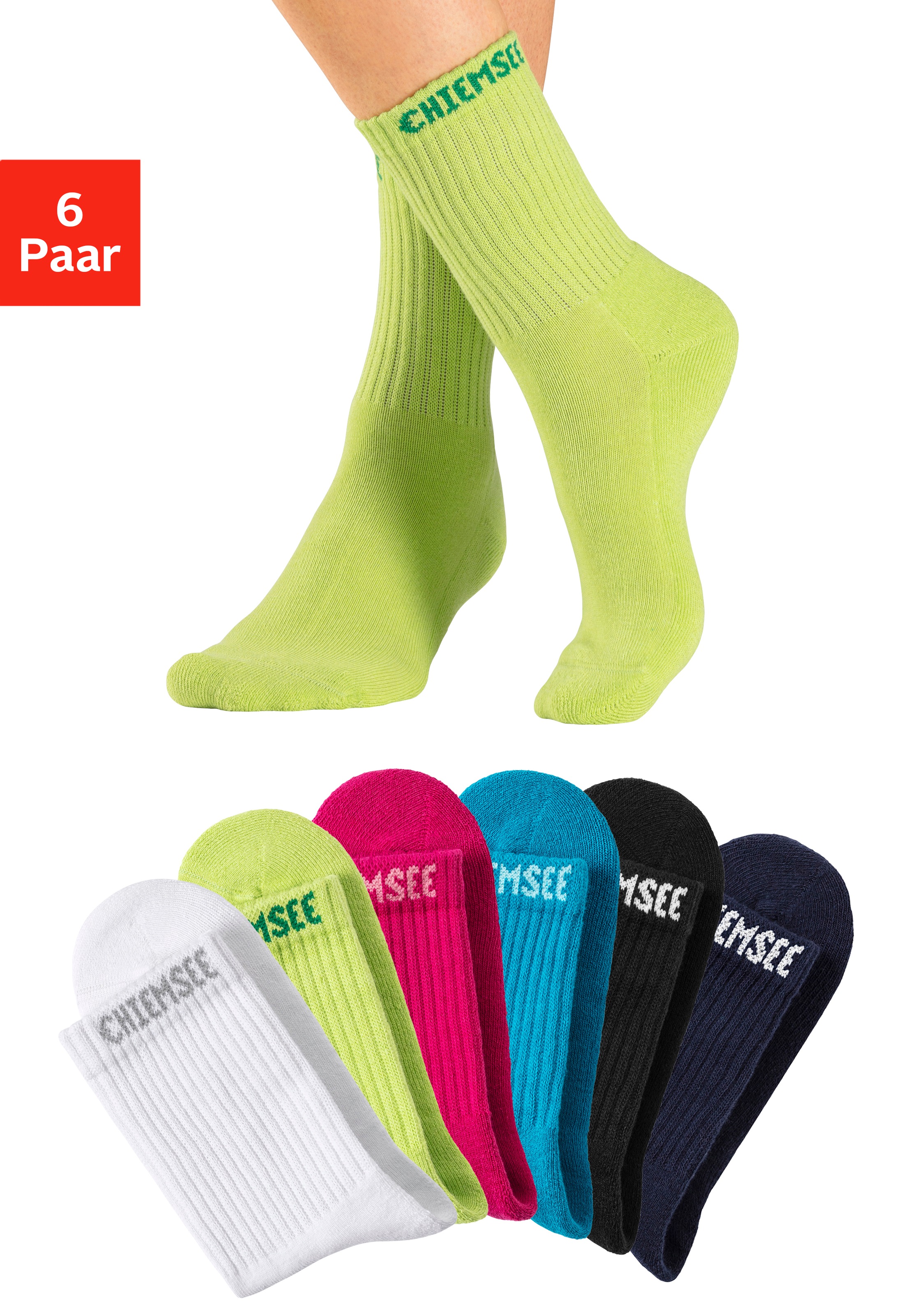Chiemsee Tennissocken Packung, 6 Stk. tlg. mit eingestricktem Markennamen