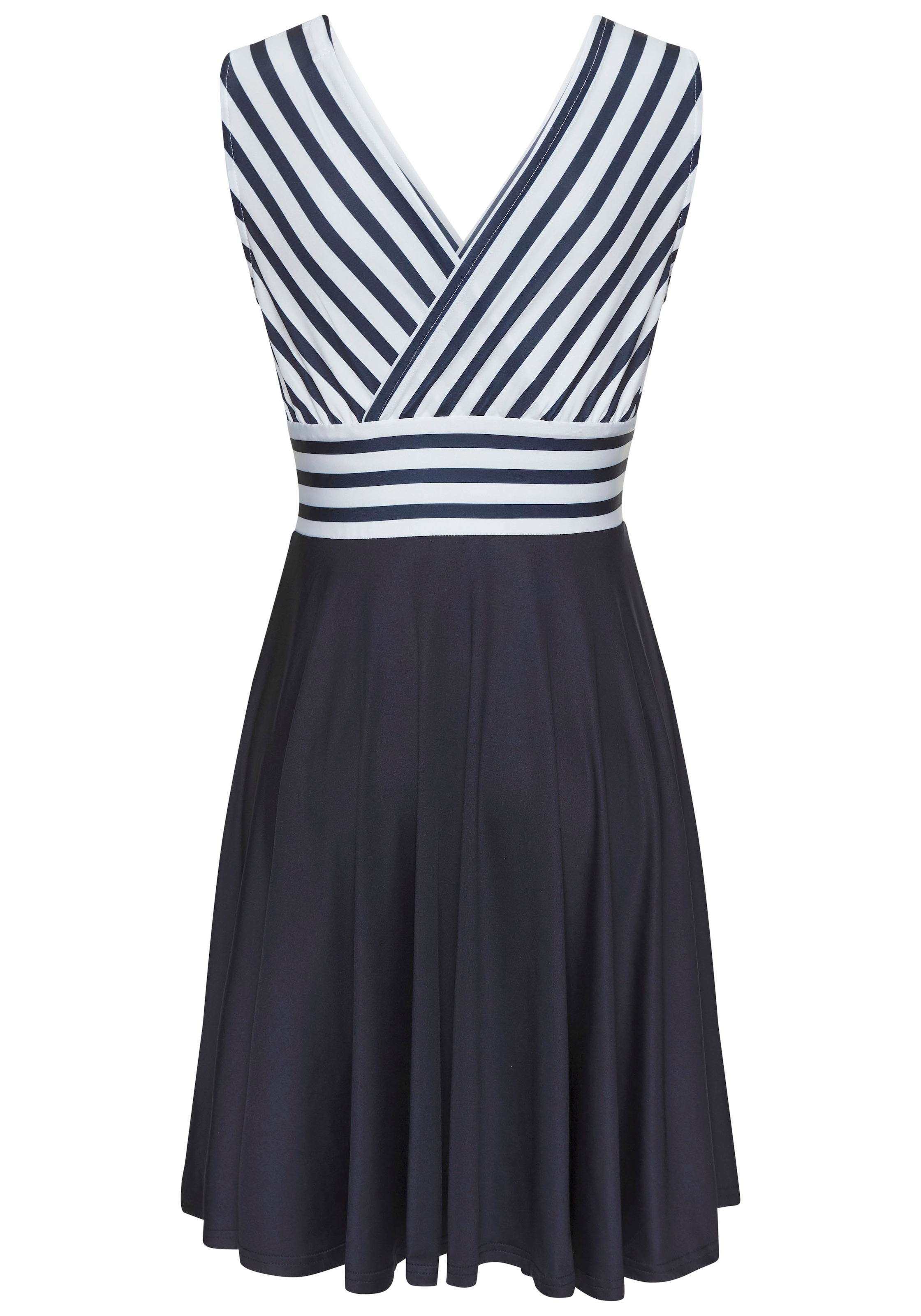 LASCANA Sommerkleid, in Wickeloptik, Strandkleid, maritim