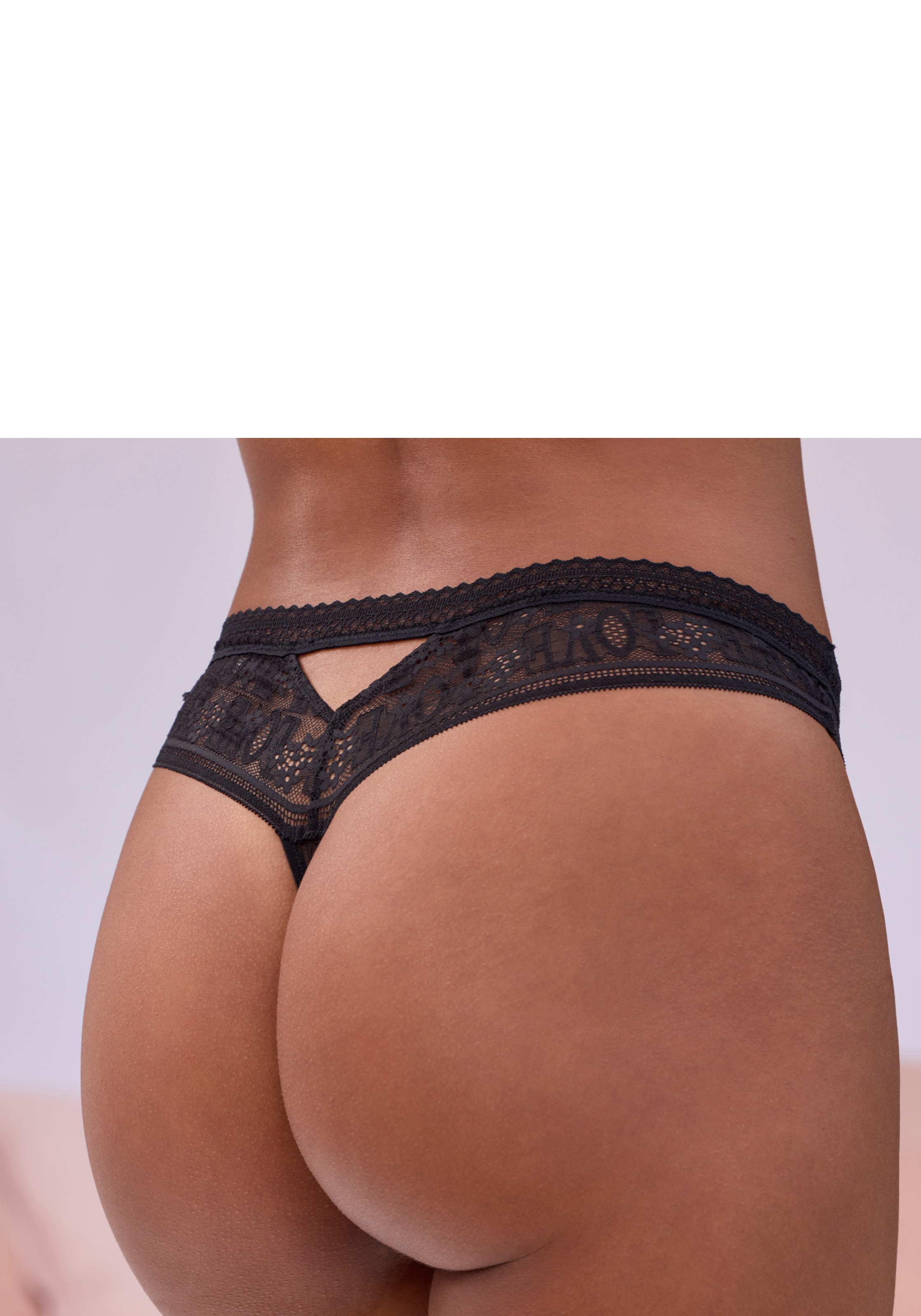Vivance String, aus hübscher Spitze mit „LOVE“-Schriftzug und feinem Mesh