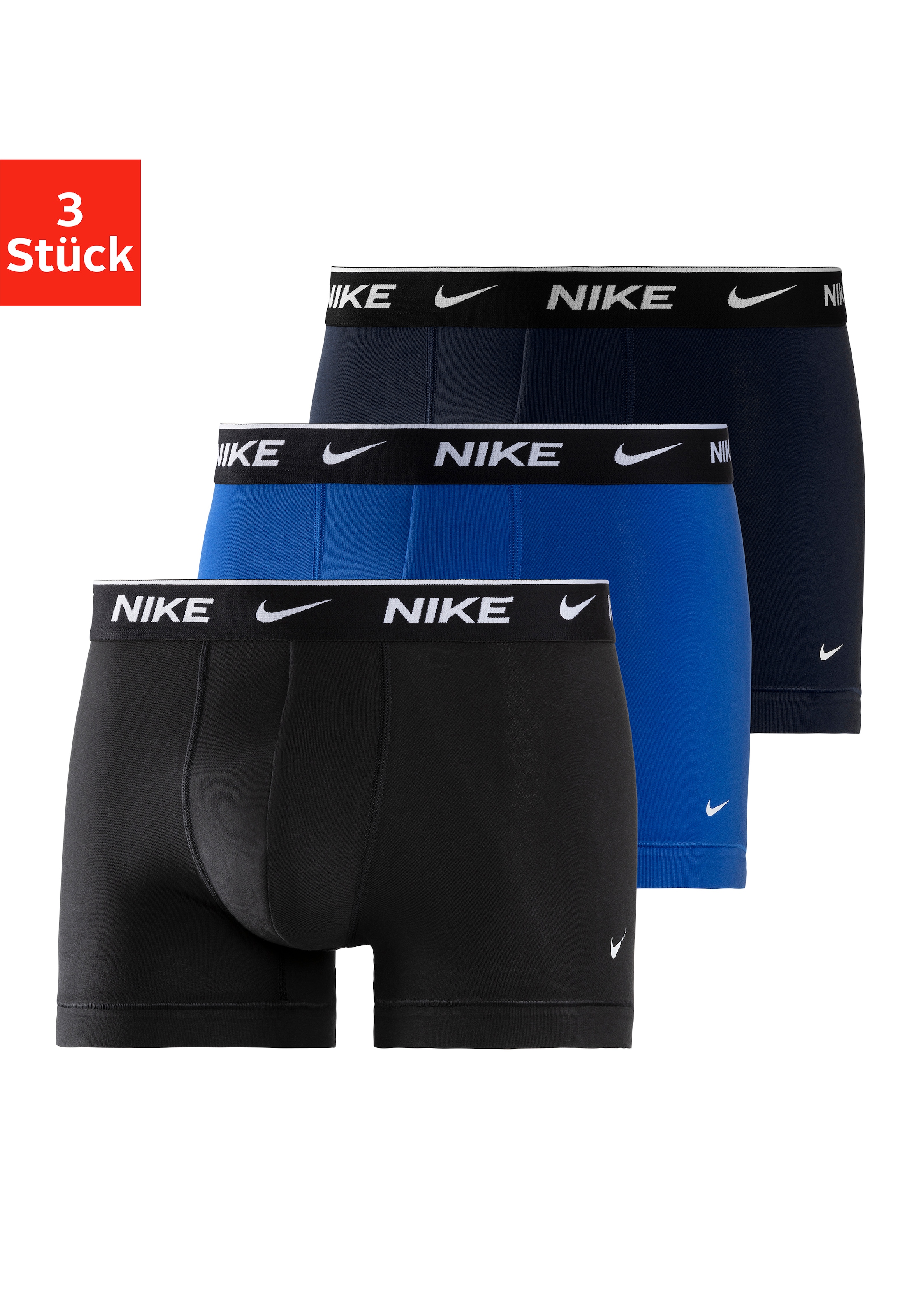 NIKE Underwear Tronc »TRUNK 3PK« Packung, 3er, 3 cuis mit Logo-Elastikbund