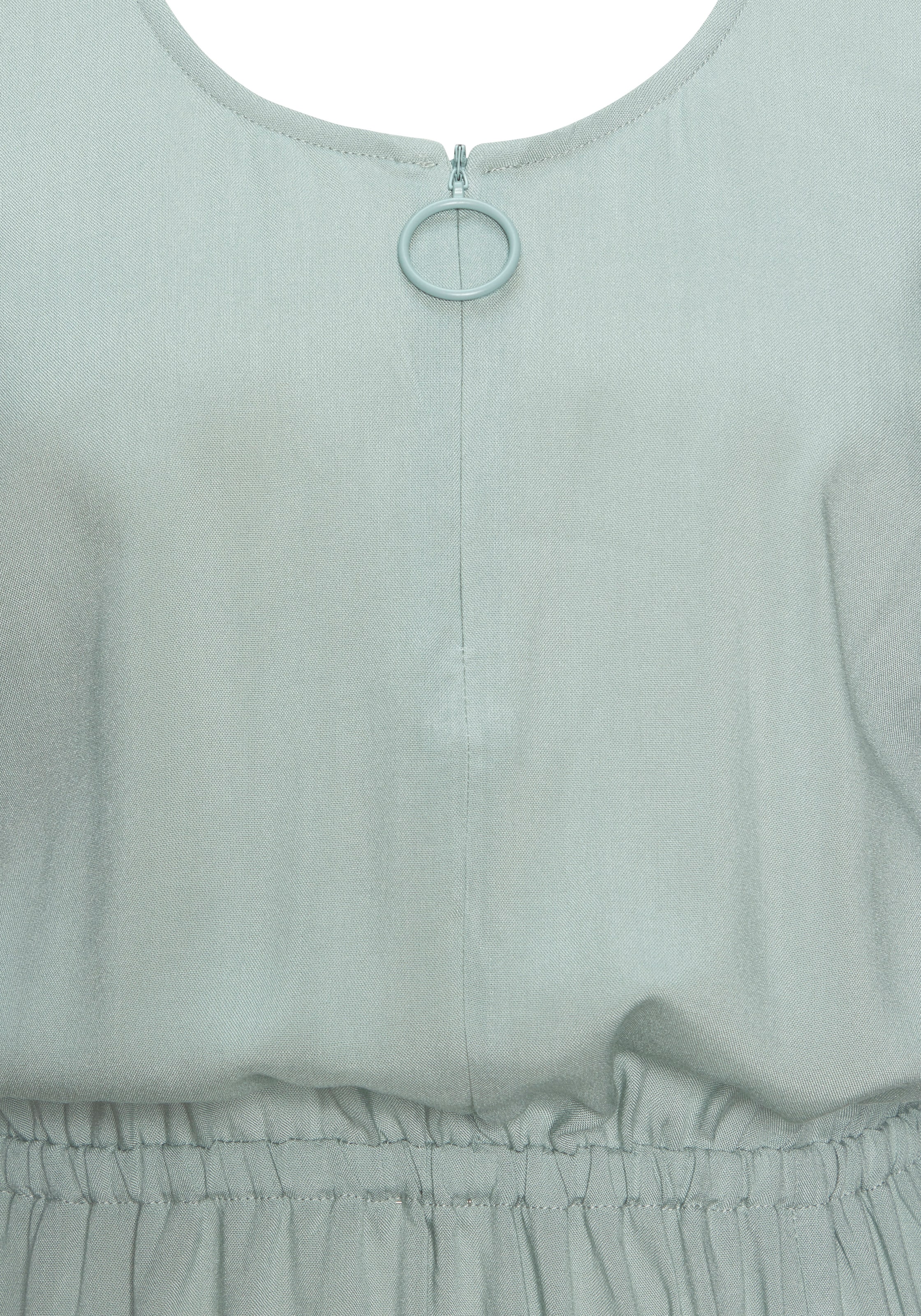 LASCANA Robe midi »mit Reissverschluss am Ausschnitt aus Webware« robe d'été légère, robe de plage, robe en viscose
