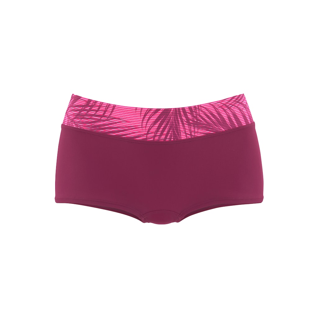 LASCANA ACTIVE Bikini-Hotpants »Coal«, mit bedrucktem Bündchen