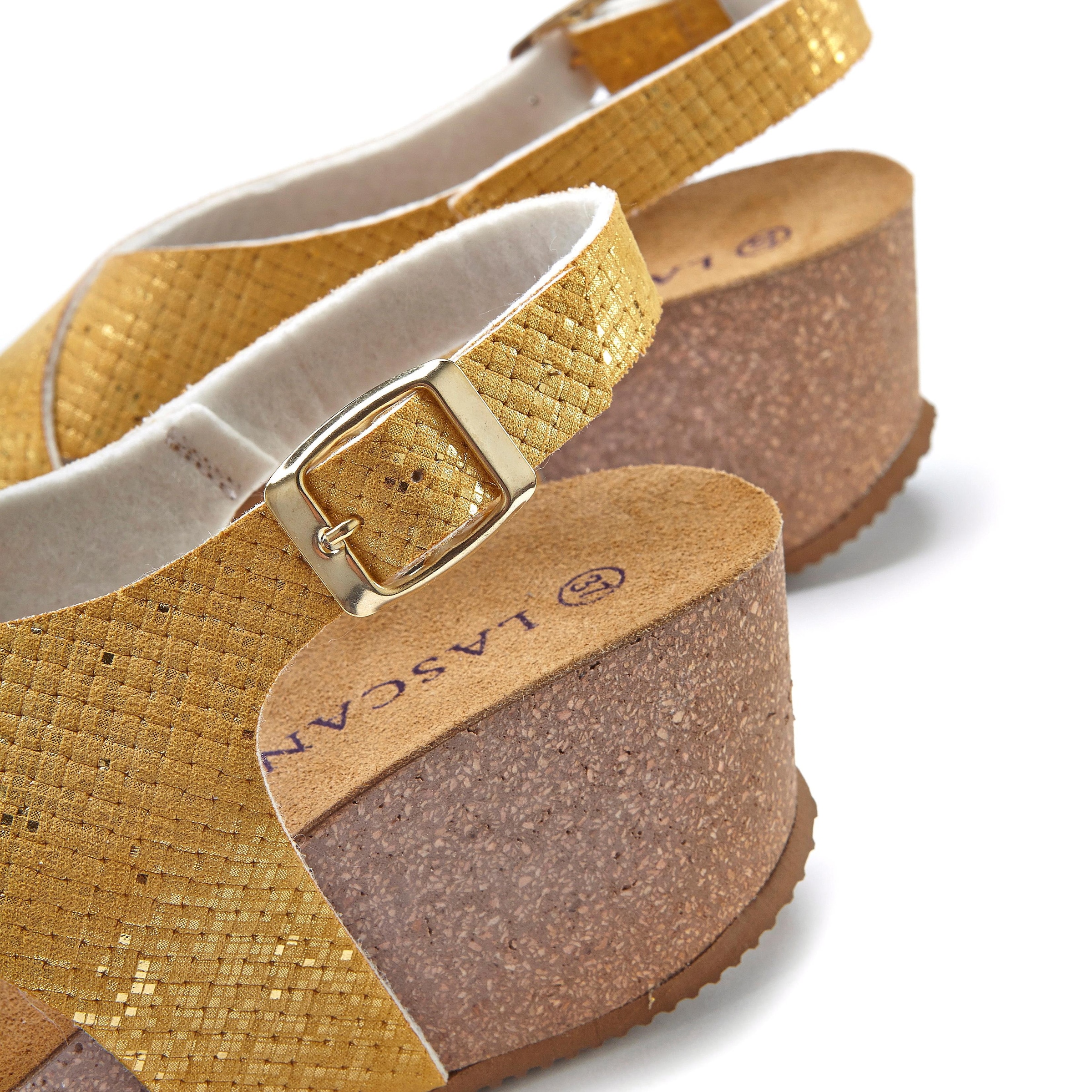 LASCANA Sandalette »Sommerschuh«, Sommerschuh mit Keilabsatz und Korkfussbett