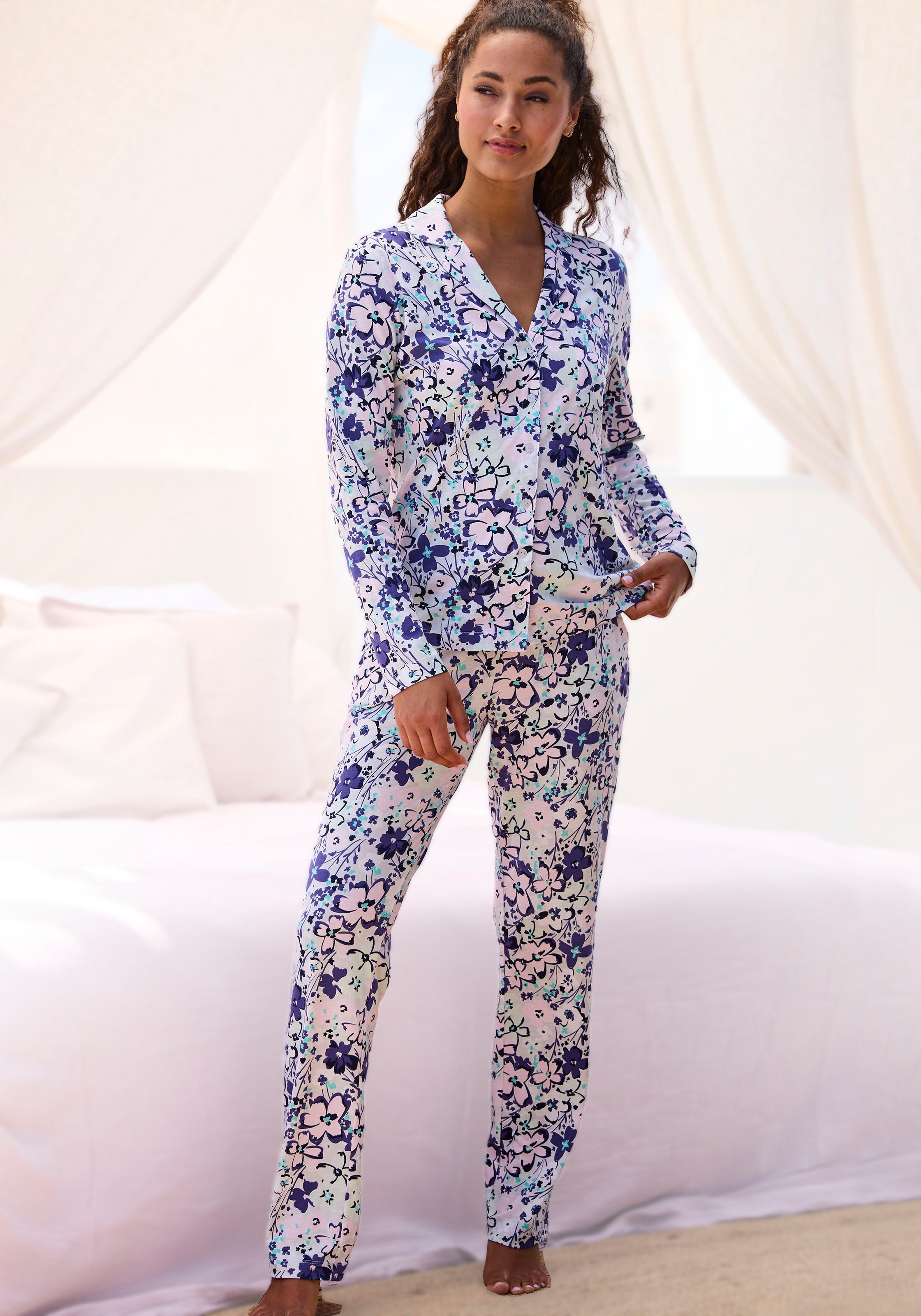 s.Oliver Pyjama Set, 2 tlg. im klassischen Stil