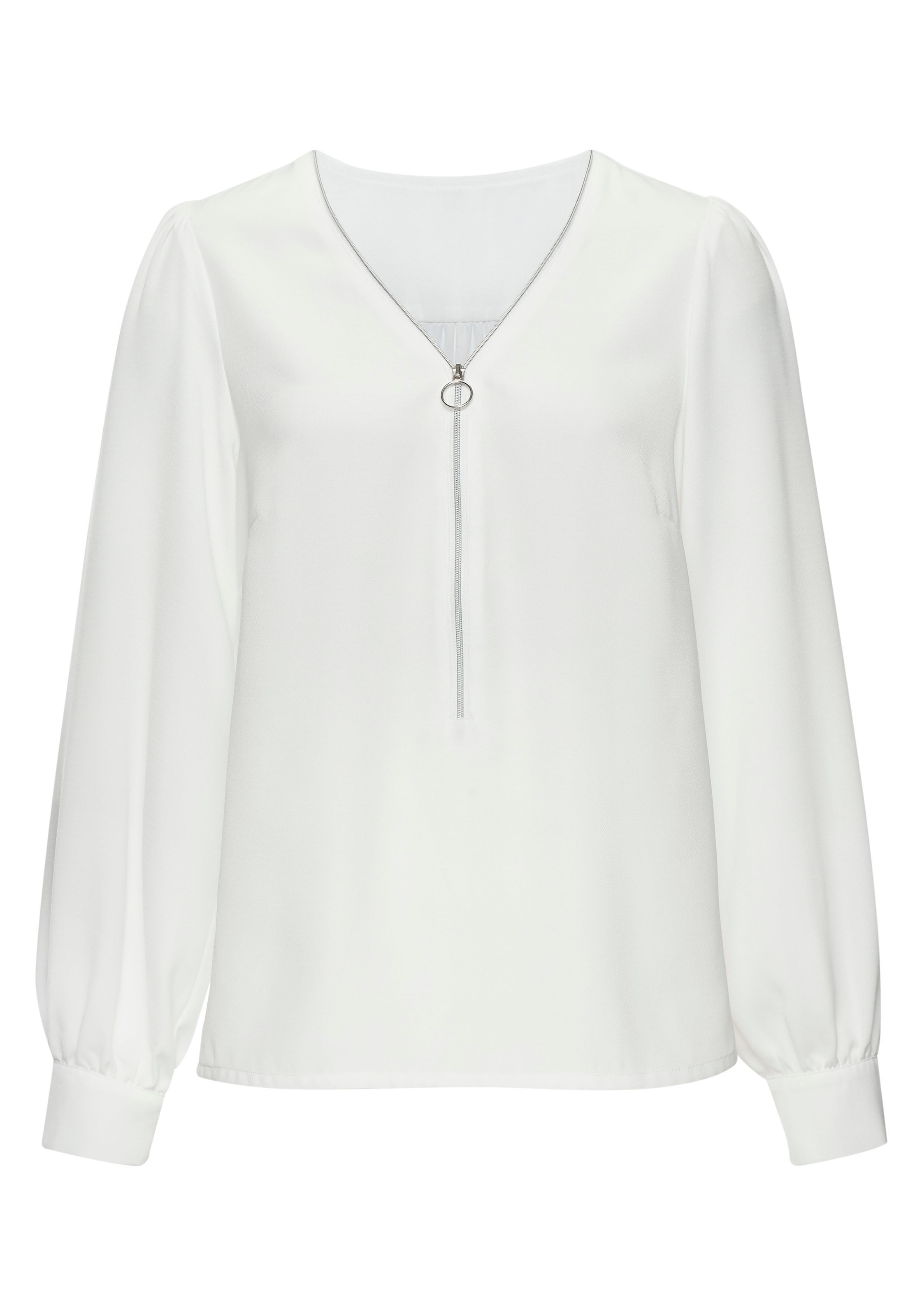 LASCANA Langarmbluse, mit Reissverschlussdetail, elegante Damenbluse