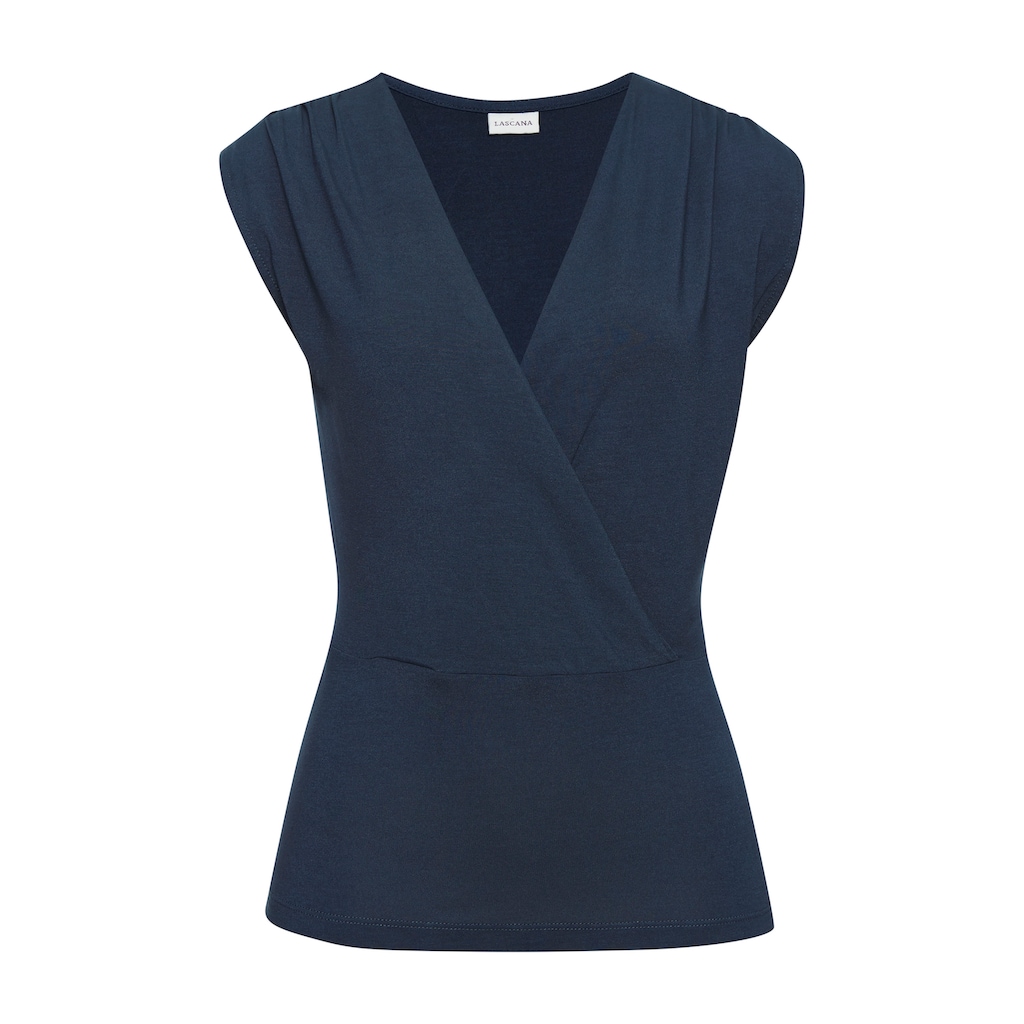 LASCANA Shirttop, mit dezenten Raffungen an der Schulter, elastisches Damentop
