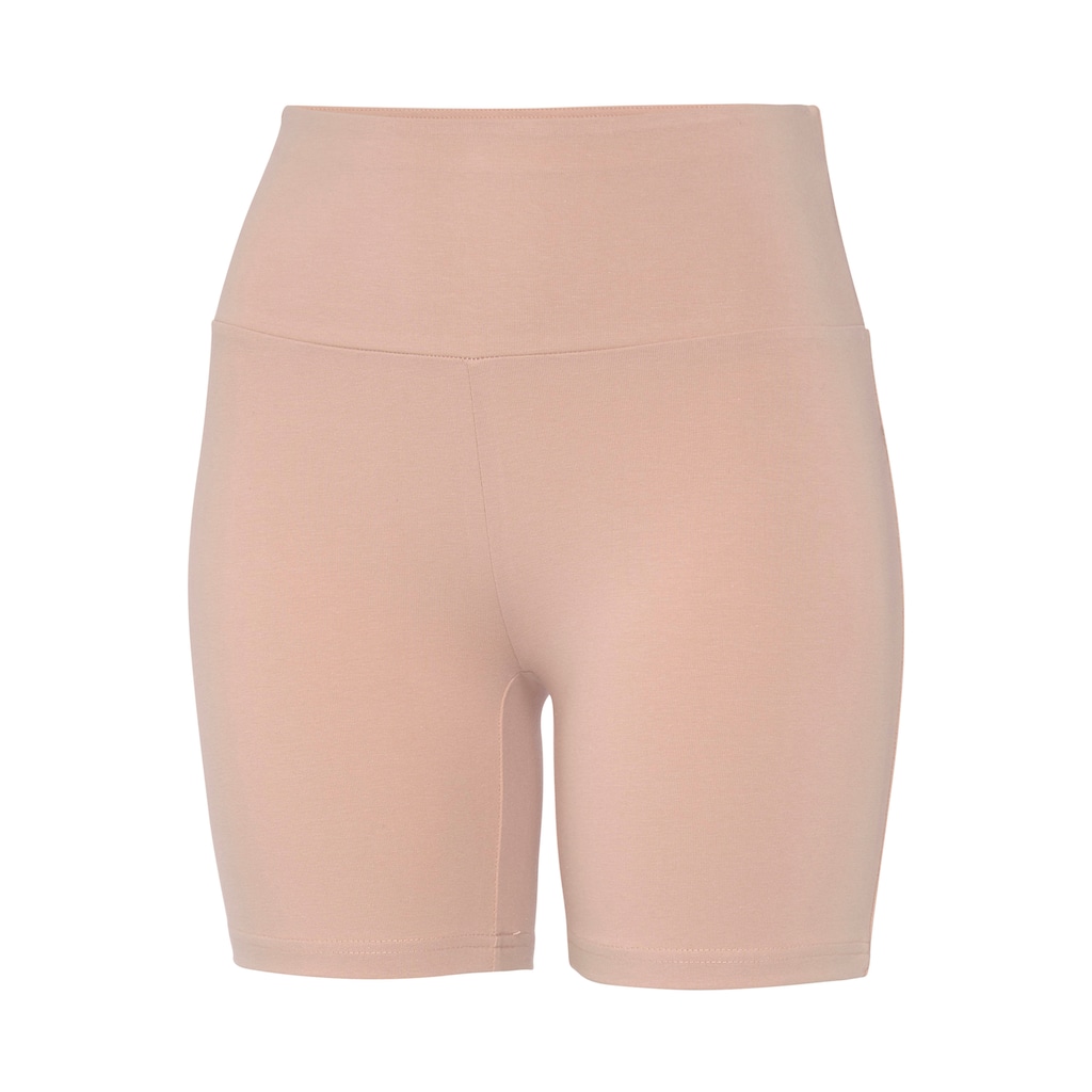 LASCANA Shorts, mit breitem Bündchen und Logodruck