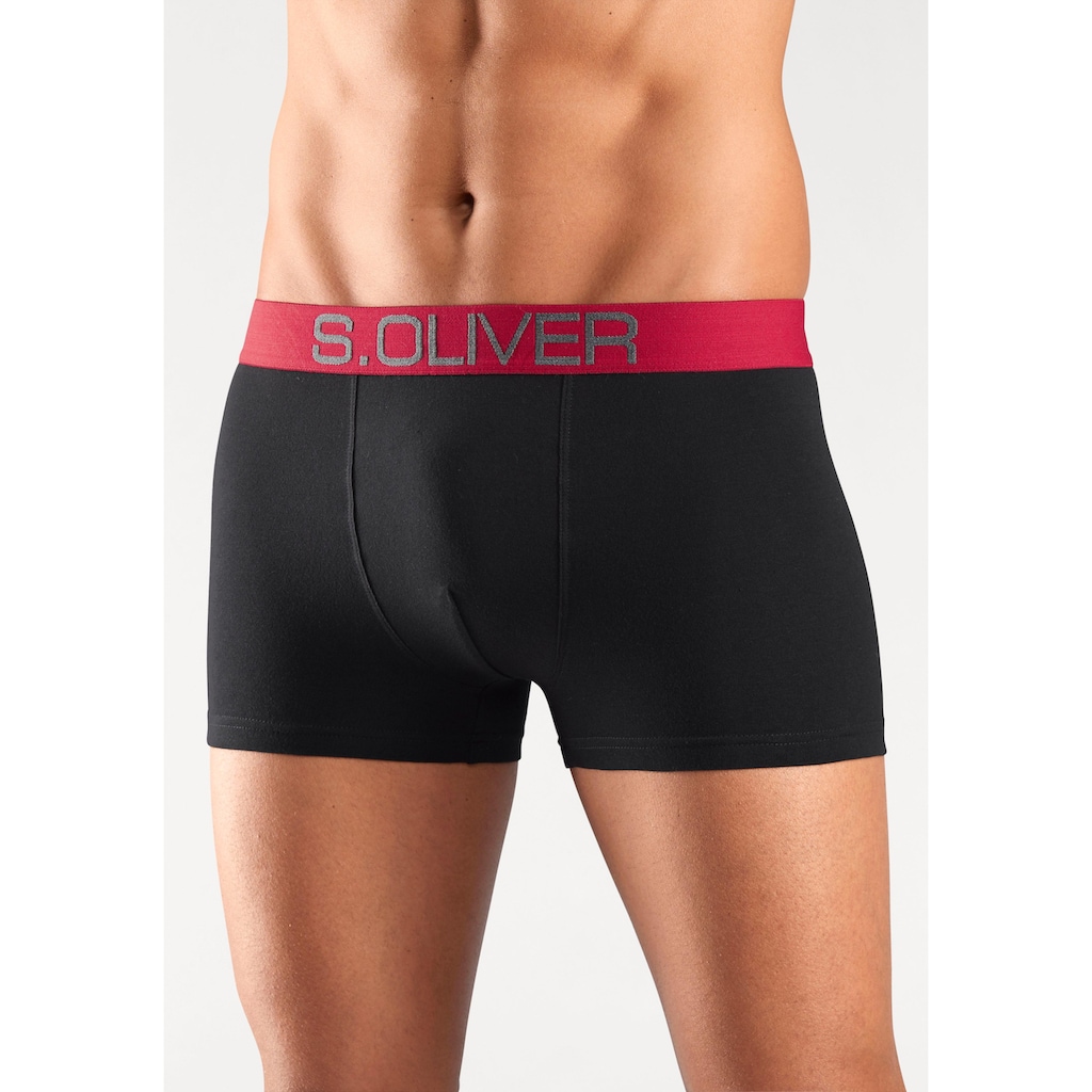s.Oliver Boxer »Boxershorts für Herren«, (Packung, 4 St.), mit kontrastfarbenem Webbund