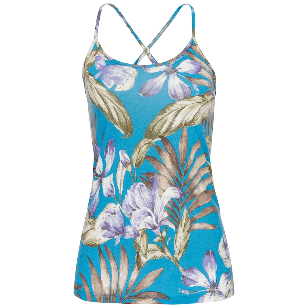 LASCANA Spaghettitop, mit Alloverdruck, Sommertop, Jerseytop