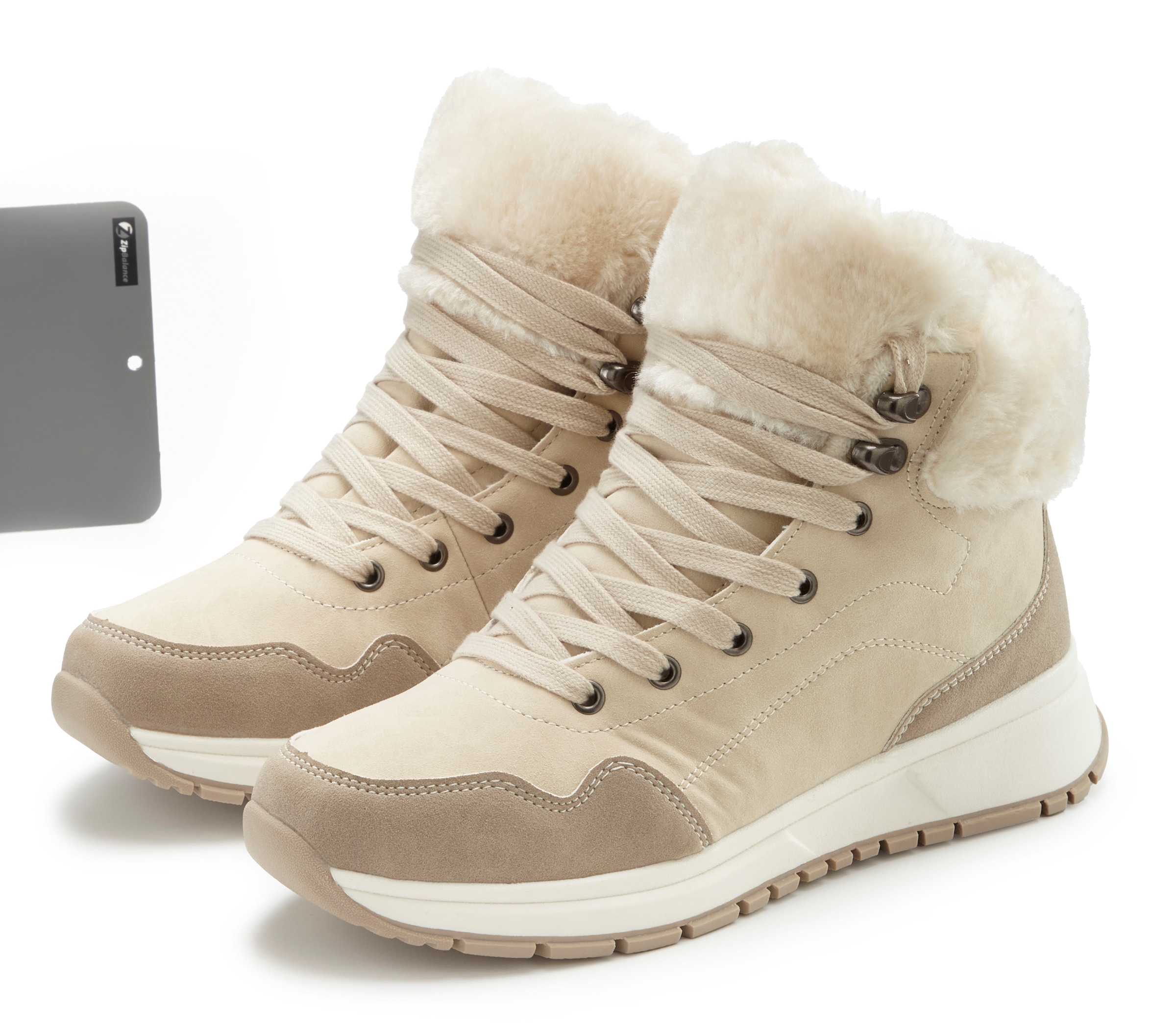 LASCANA Winterstiefelette »High Top Sneaker, Schnürschuh, Boots, Stiefelette«  aus wasserabweisendem Material mit Warmfutter VEGAN