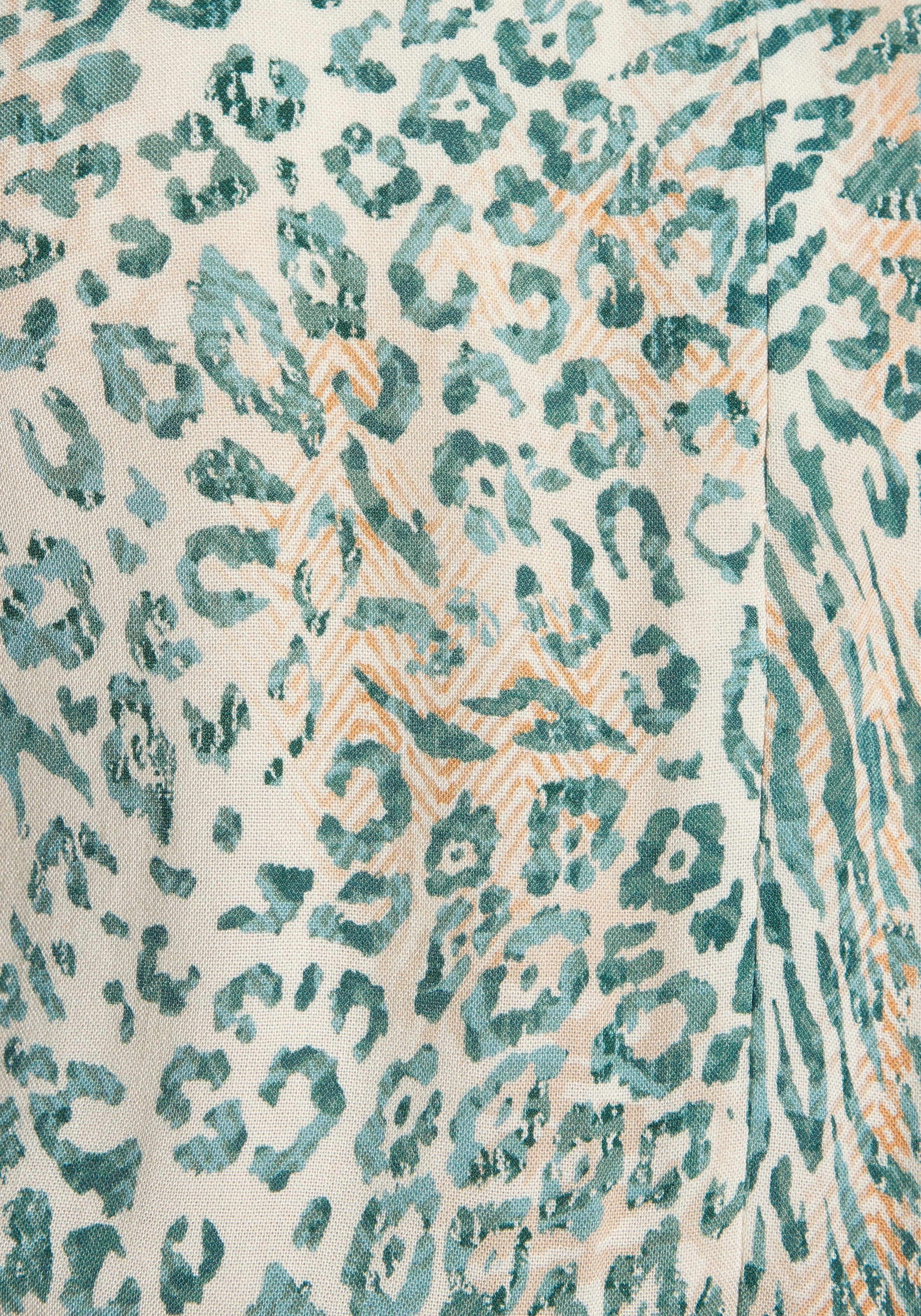 LASCANA Midikleid mit Reissverschluss am Ausschnitt, Animal Print
