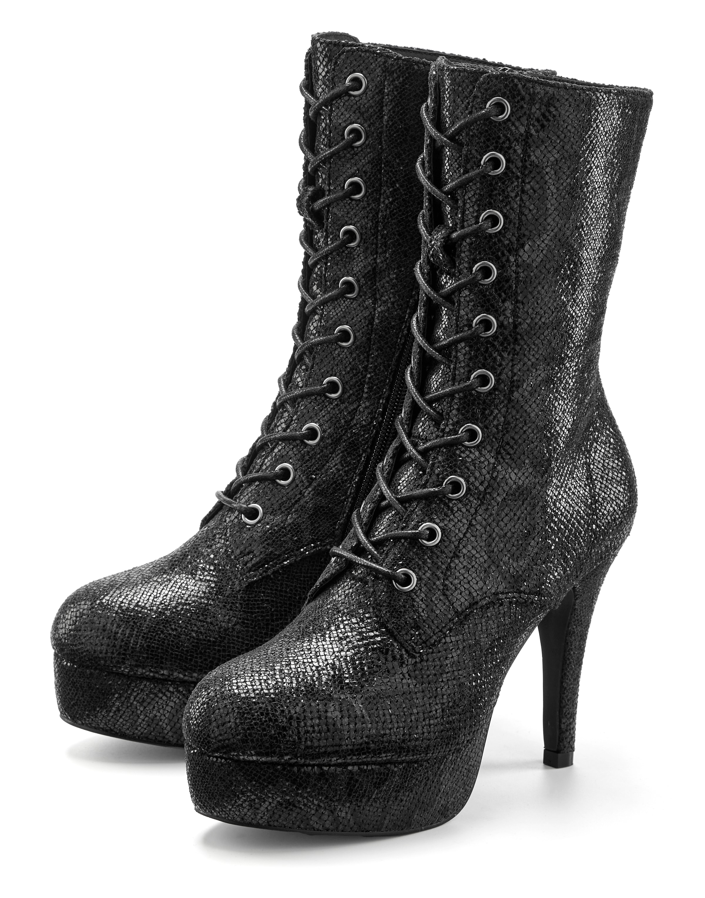 LASCANA Belle Affaire Schnürstiefelette »Stiefel,« , High-Heel-Boots mit Plateauabsatz