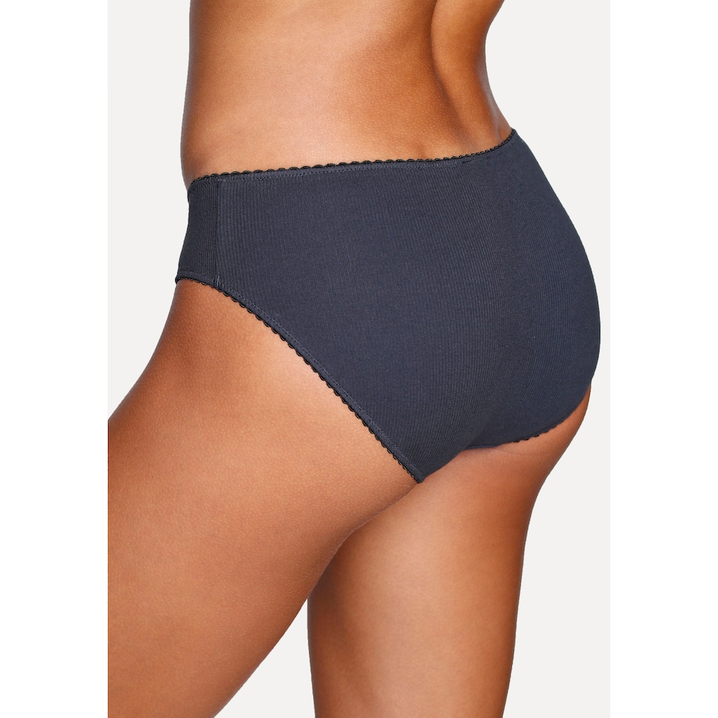 Vivance Jazz-Pants Slips, (3er-Pack), aus weicher und elastischer Rippware, mit zartem Röschen vorn