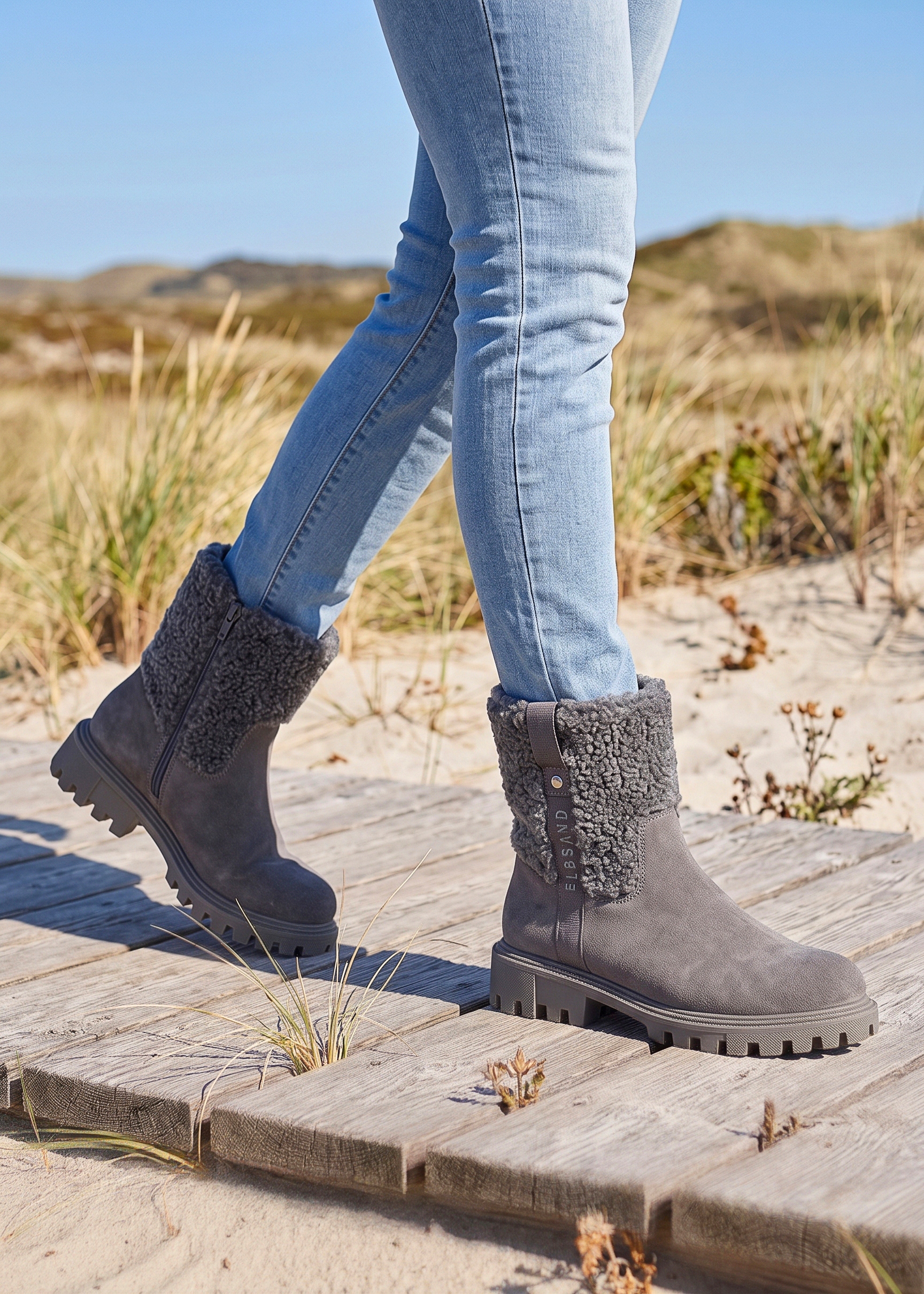 Elbsand Stiefelette »Boots, Winterboots, Lederstiefelette, Lederboots, Winterstiefel«  NEU Stiefel aus Veloursleder mit Warmfutter und leichter Profilsohle