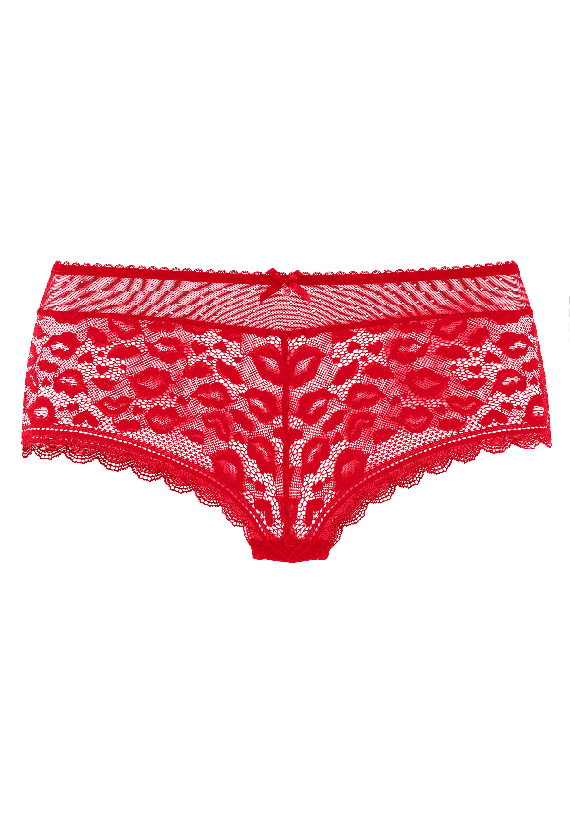 Vivance Panty, aus Spitze in Kussmund-Optik und weichem Mesh-Material