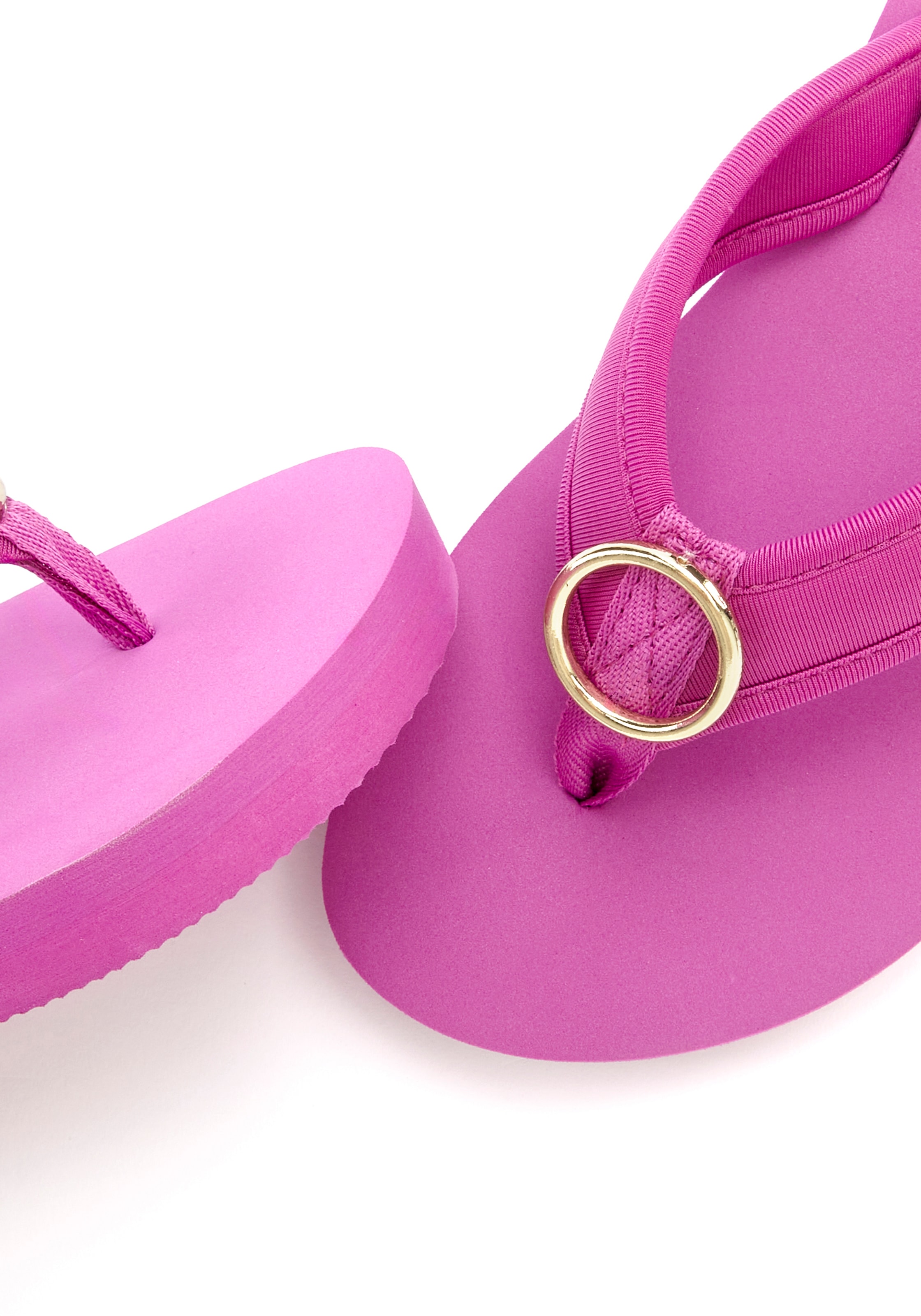 LASCANA Séparateur d'orteils de bain »Sandale, Badeschuh, Pantolette, Badelatsche, Flip Flop, Sommerschuh,«  Zehentrenner mit Ringapplikation "Italy" VEGAN