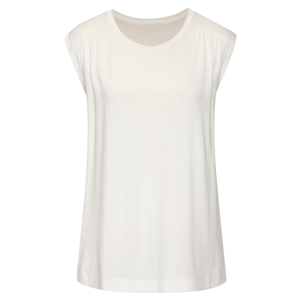 LASCANA Shirttop »mit dekorativer Schulterraffung«, aus weichem Viskose-Stretch
