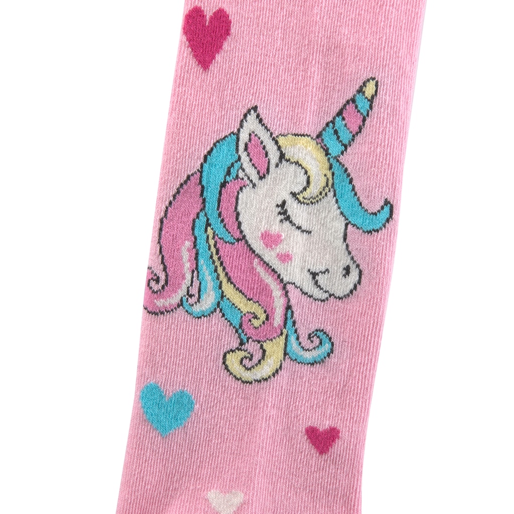 H.I.S Strickstrumpfhose, (Packung, 3 St.), mit eingestrickten Einhorn Motiven