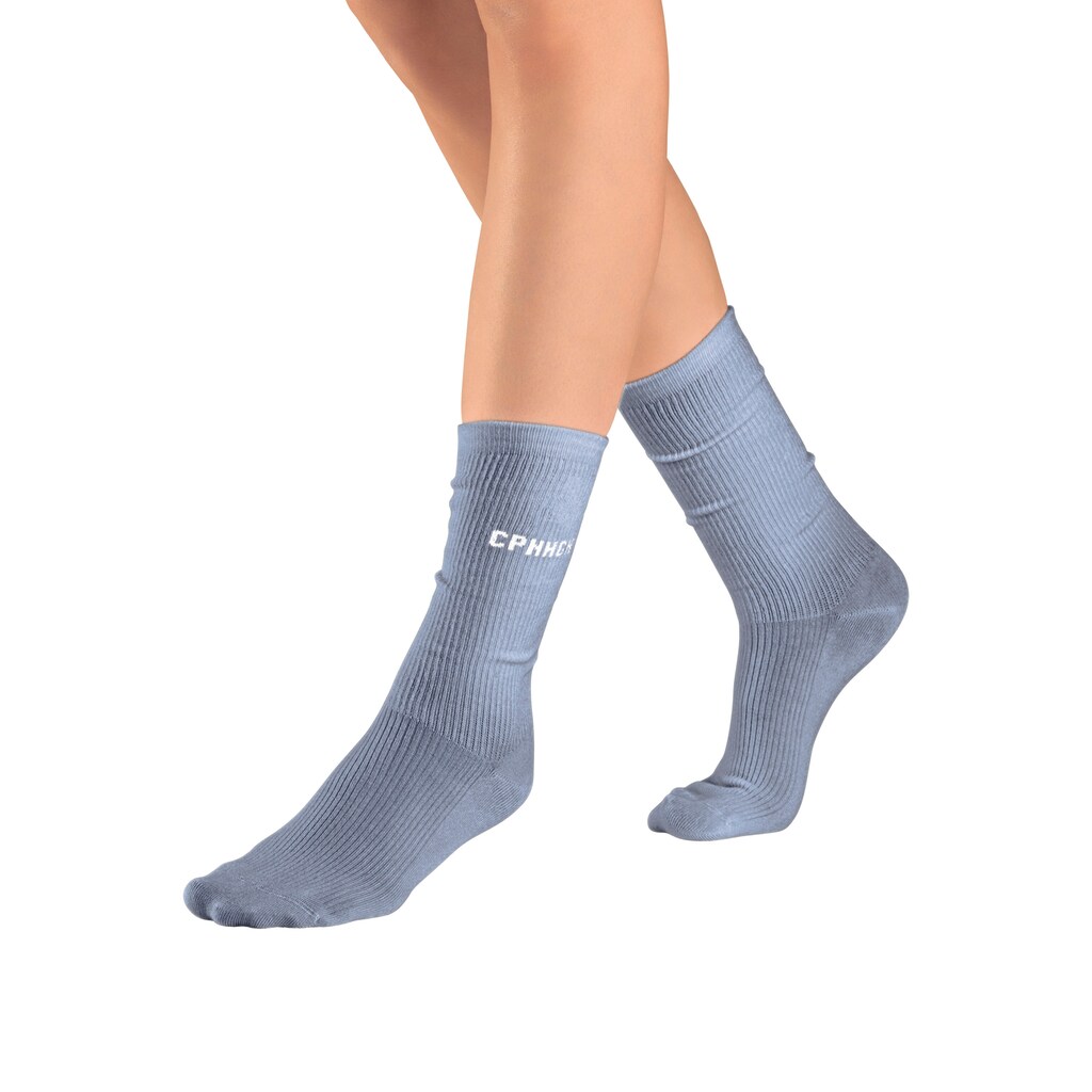 Copenhagen Studios Basicsocken, (Packung, 3 Paar), mit Rippstruktur und Stickerei