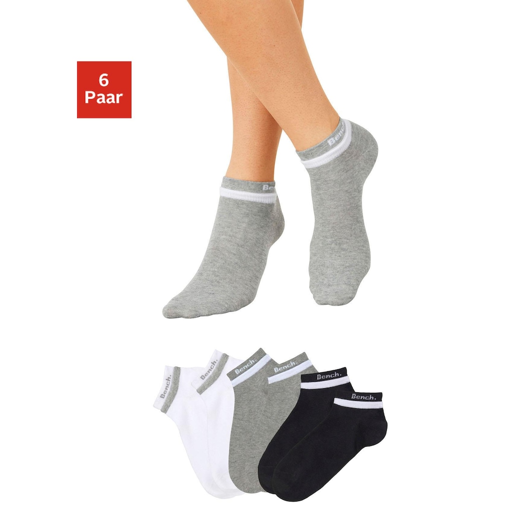 Bench. Kurzsocken, (Packung, 6 Paar), mit doppelten Bündchen