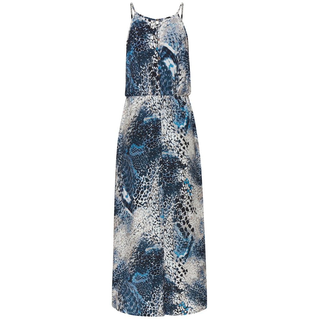 LASCANA Maxikleid, mit Alloverprint, leichtes Sommerkleid, fliessendes Strandkleid