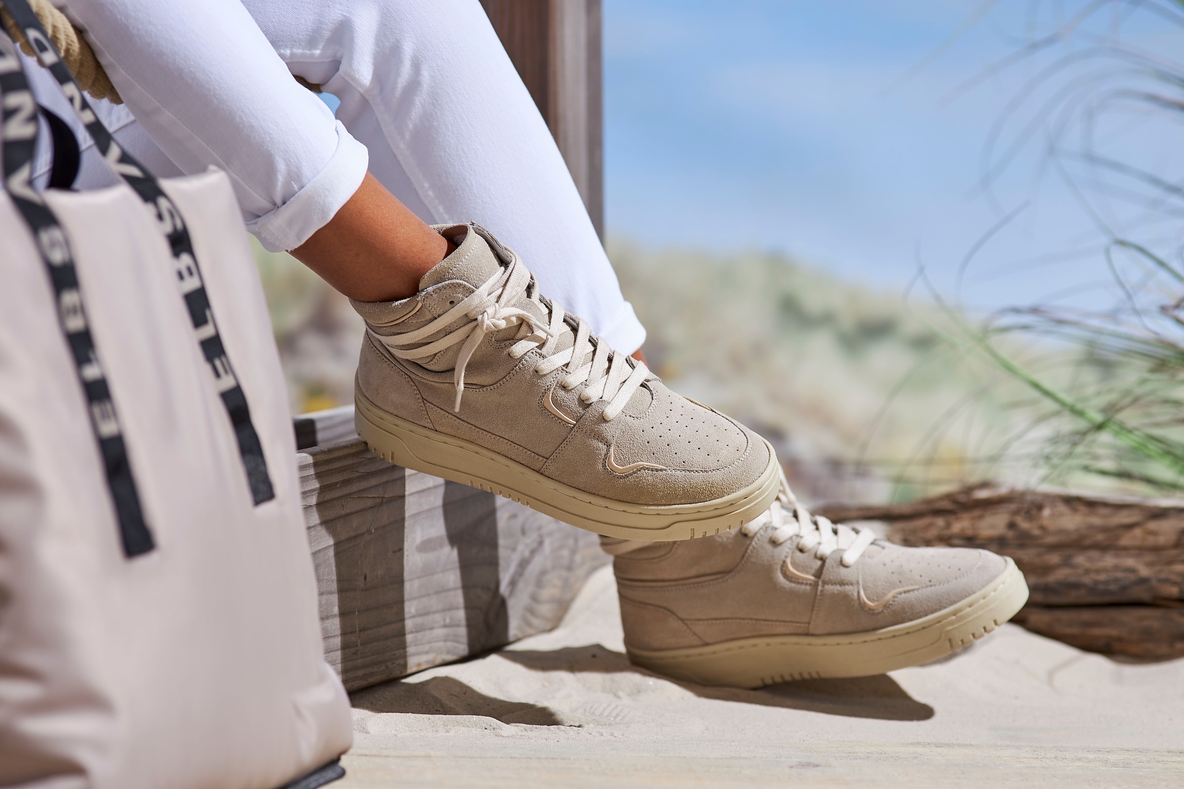 Elbsand Shopper »Schultertasche«, grosse Handtasche, Henkeltasche, Tragetasche, als Badetasche VEGAN