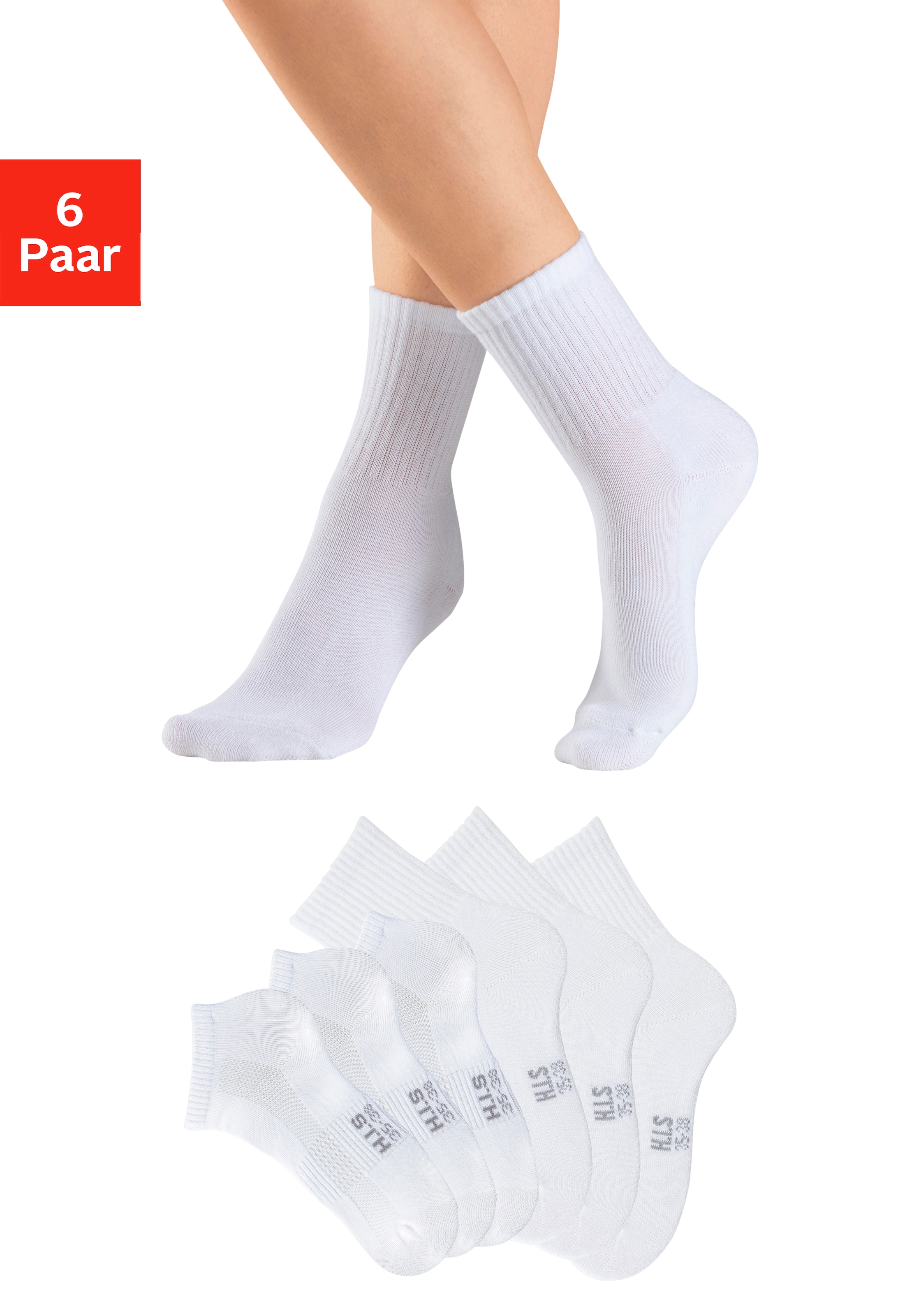 H.I.S Sportsocken Packung, 6 Paar tlg. Fitness Pack mit zwei Längen in einer Packung